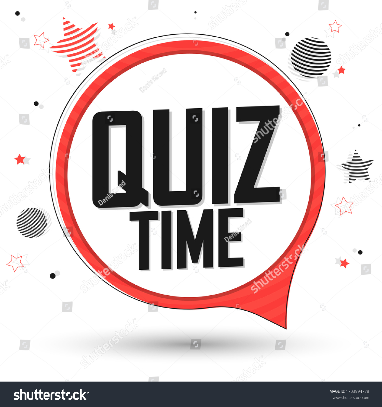 Quiz Time Speech Bubble Banner Design Stock Vector Royalty Free