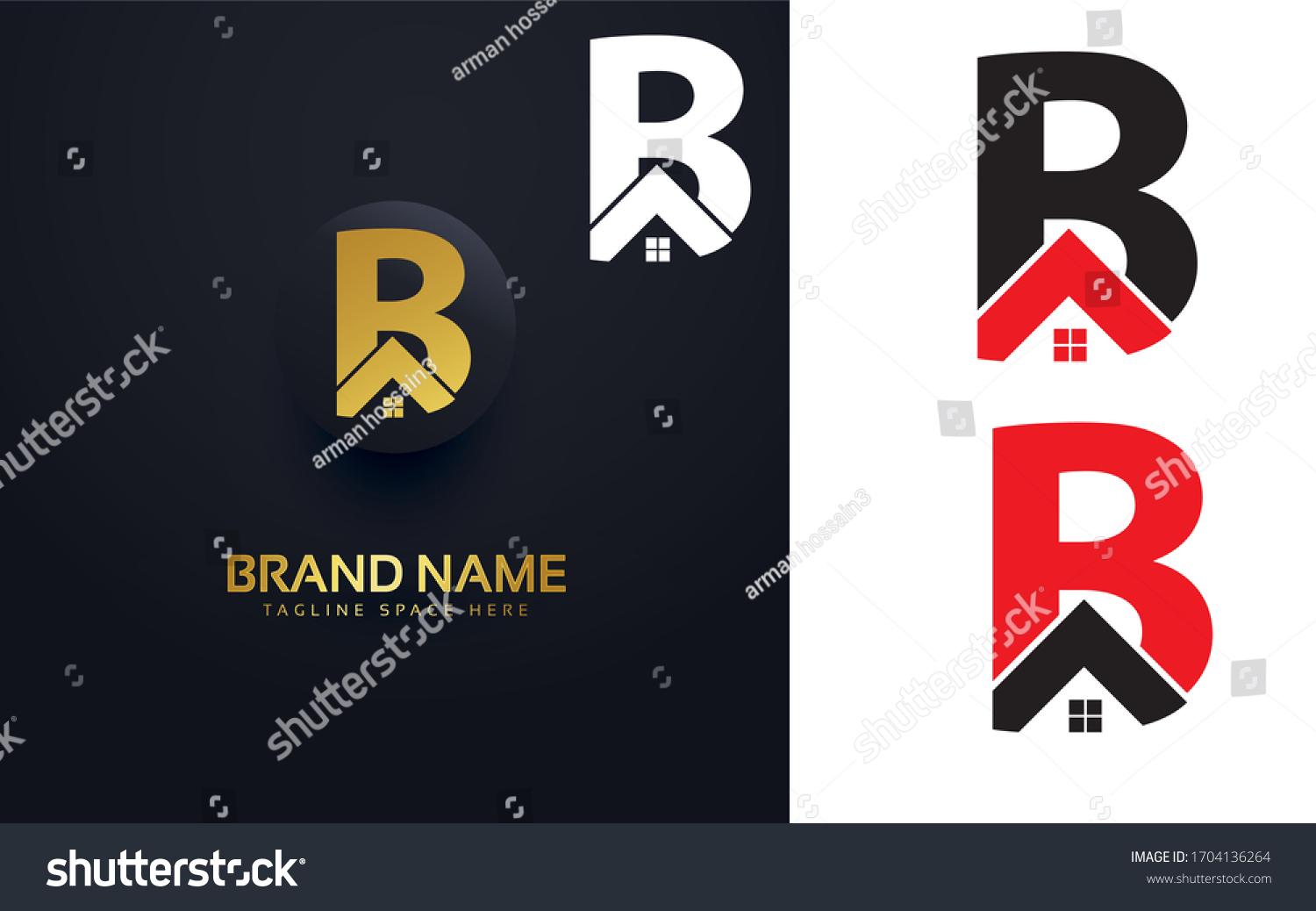 Creative B Real Estate Logo Template Stock Vector (Royalty Free ...