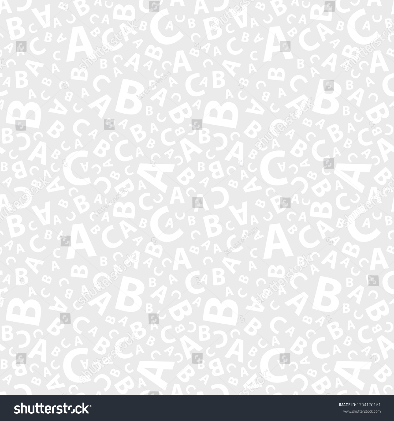 Black White Abc Letter Background Seamless Stock Vector (Royalty Free ...