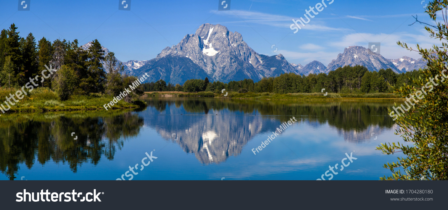 Oxbow Bend Overlooking Mount Moran Beautiful Stock Photo 1704280180 ...