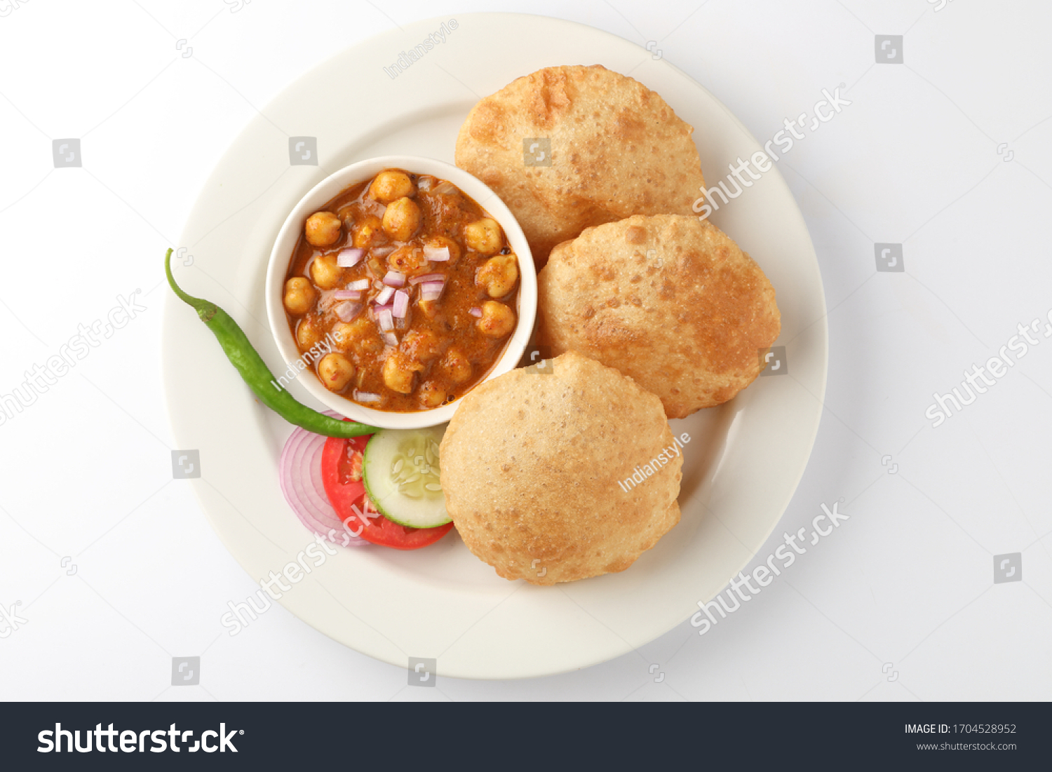 Chole Puri Poori Indian Meal Stock Photo 1704528952 | Shutterstock