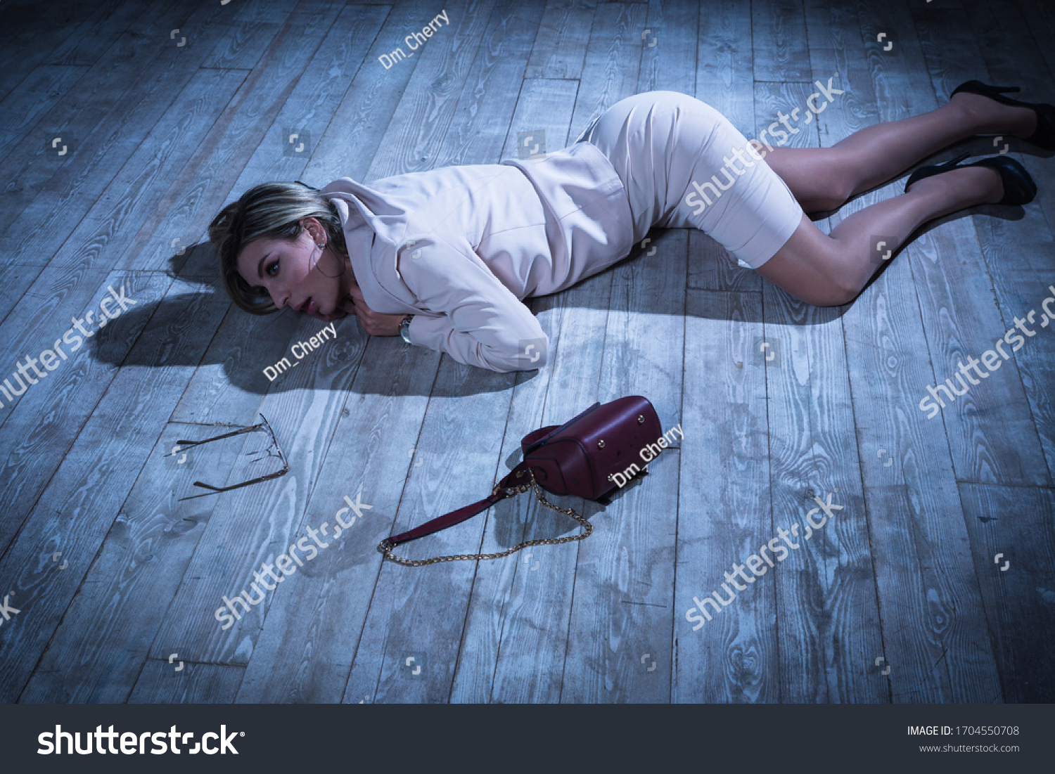 Crime Scene Strangled Pretty Business Woman Stock Photo 1704550708 ...