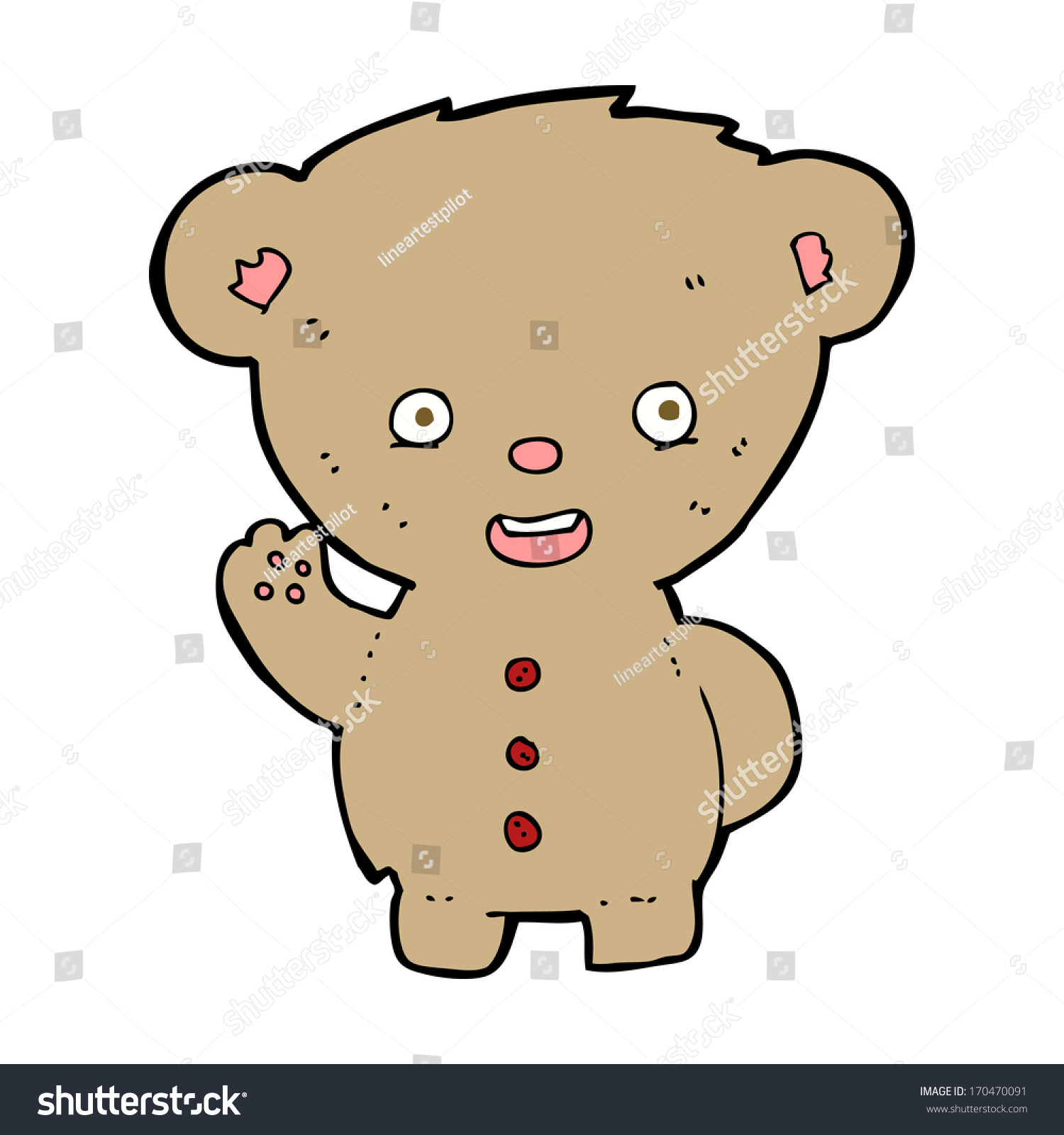 Cartoon Teddy Bear Waving Stock Illustration 170470091 | Shutterstock