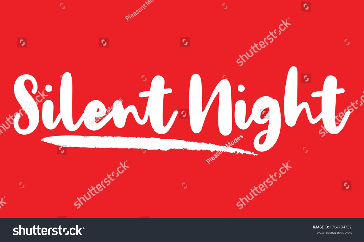 Silent Night Calligraphy Handwritten Lettering Posters Stock Vector ...