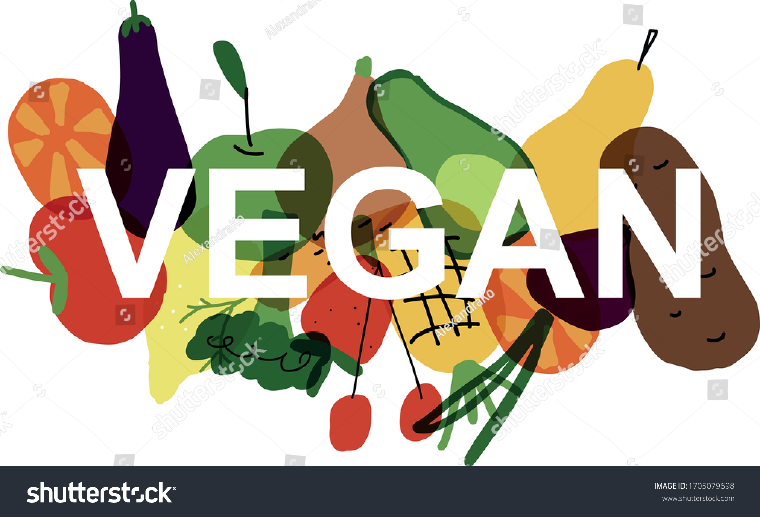 word-vegan-on-background-fruits-vegetables-stock-vector-royalty-free