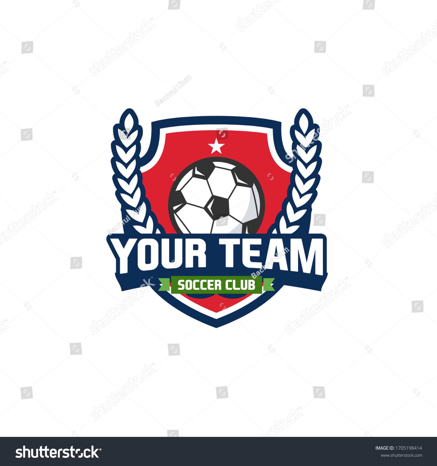 Soccer Club Emblem Football Badge Shield Stock Vector (Royalty Free ...