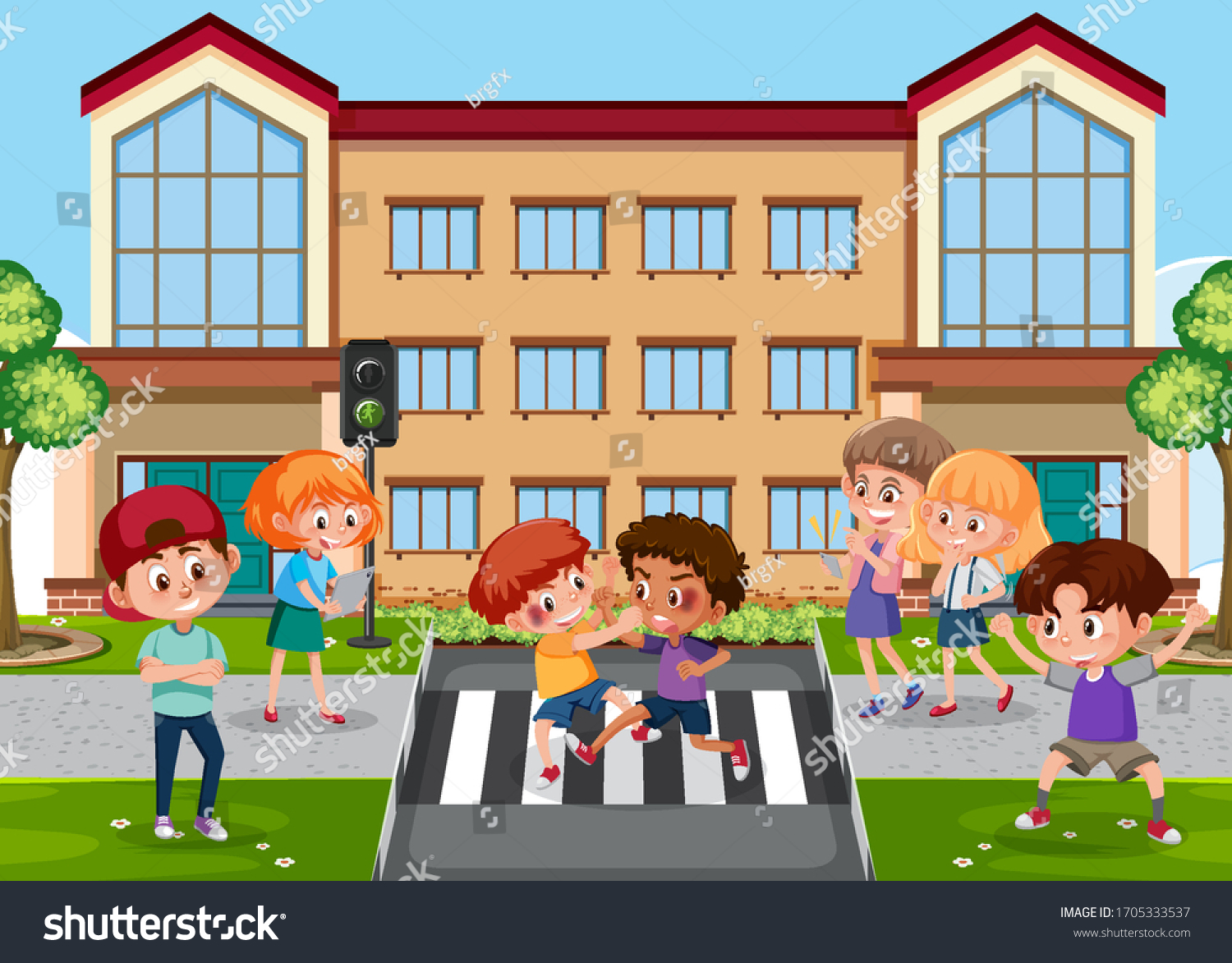 Scene Kid Bullying Their Friend School Stock Vector (Royalty Free ...