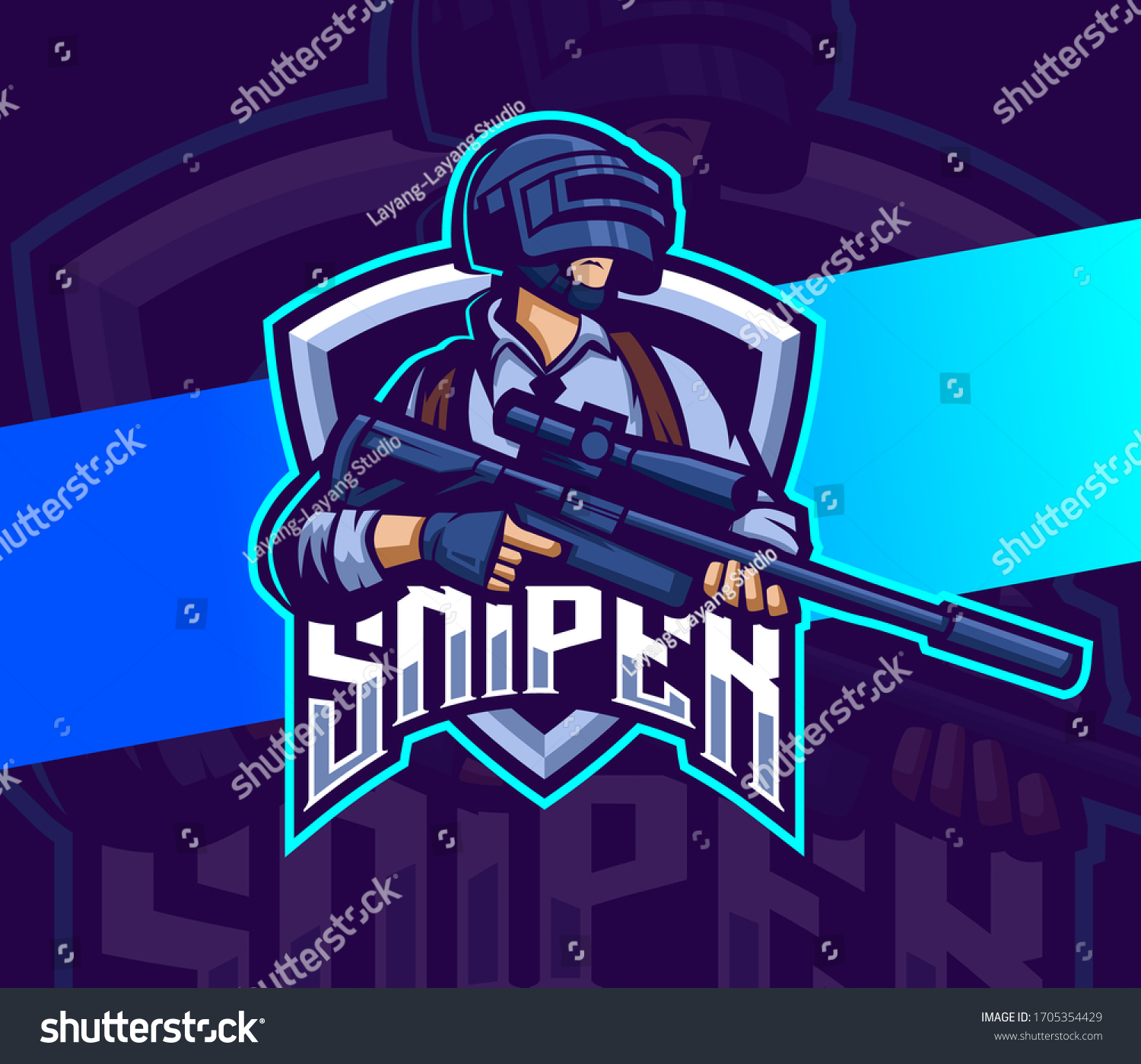 Sniper Gun Mascot Esport Logo Gaming Stock Vector (Royalty Free ...