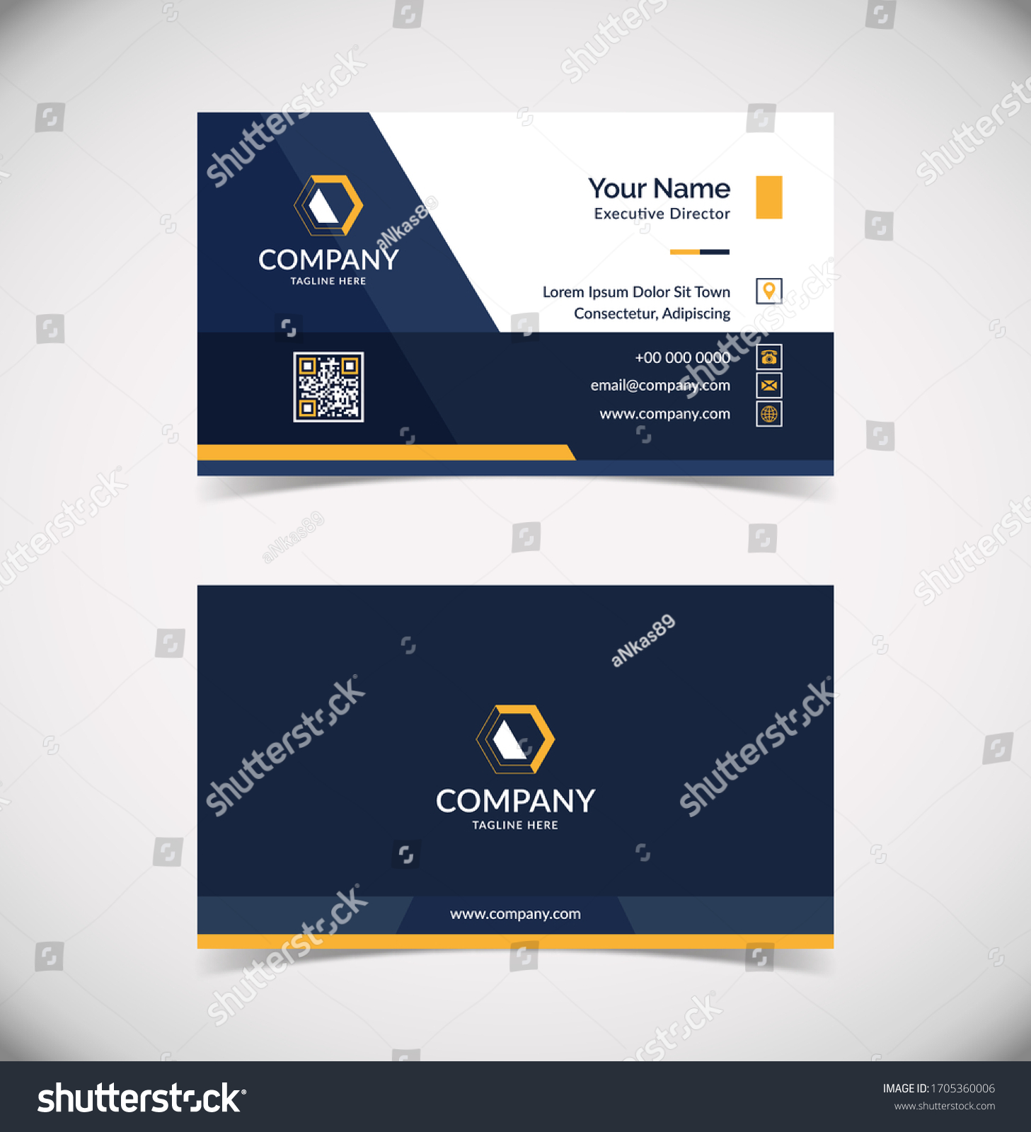 Modern Geometric Business Card Template Stock Vector Royalty Free 1705360006 Shutterstock