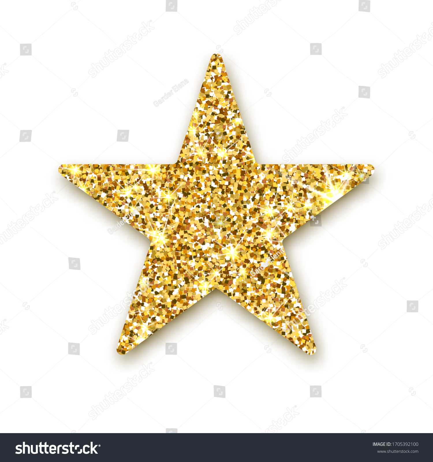 Gold Glitter Vector Star Golden Sparcle Stock Vector (Royalty Free ...