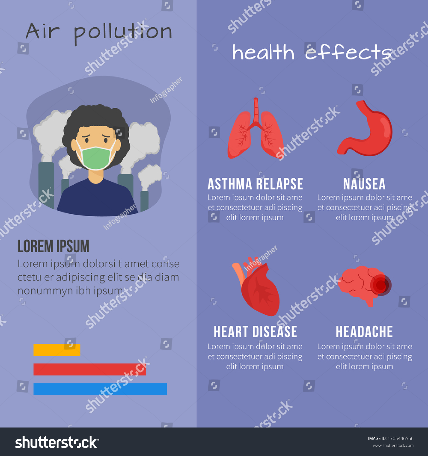 Air Pollution Infographic Template Healthcare Medical Stock Vector ...