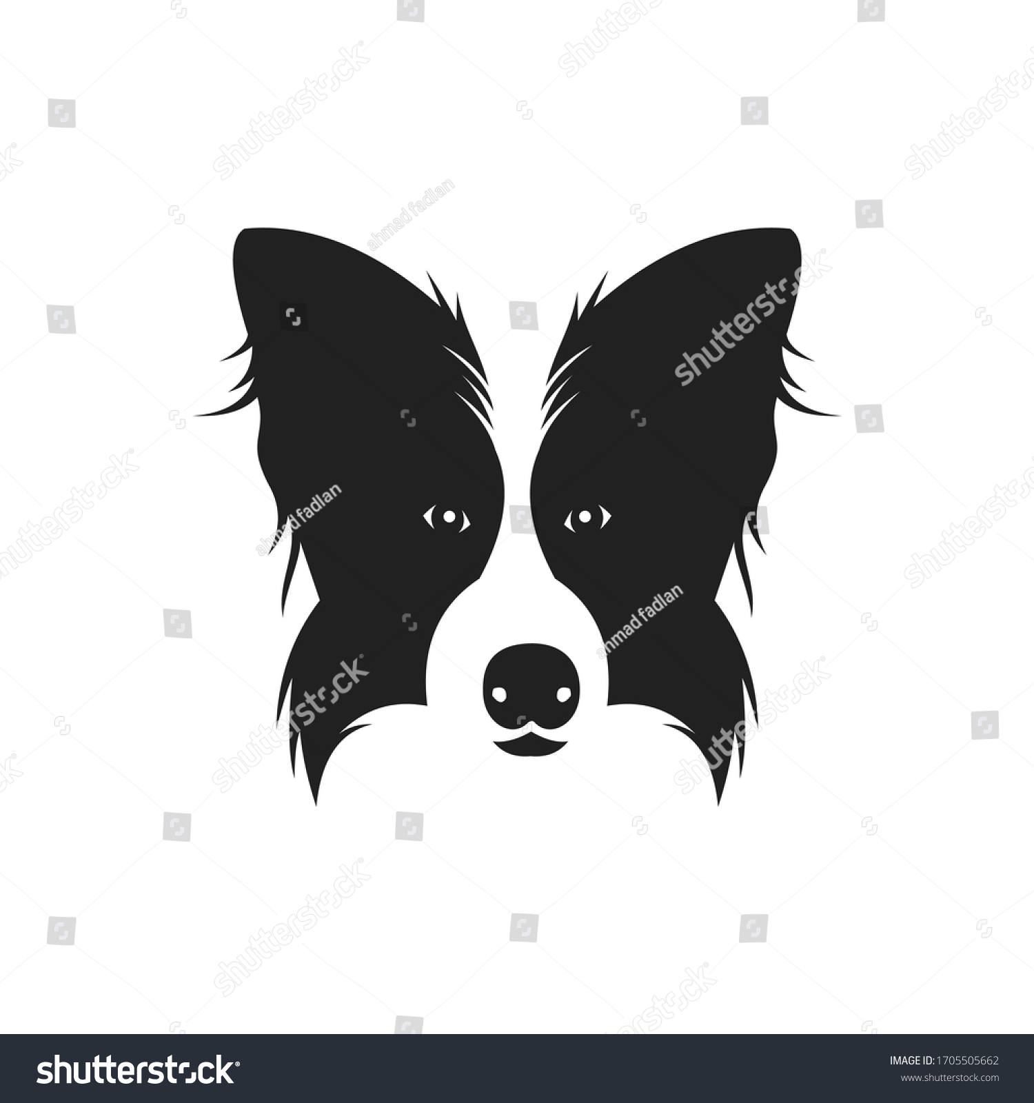 Logo Design Head Dog Border Collie Stock Vector (Royalty Free ...