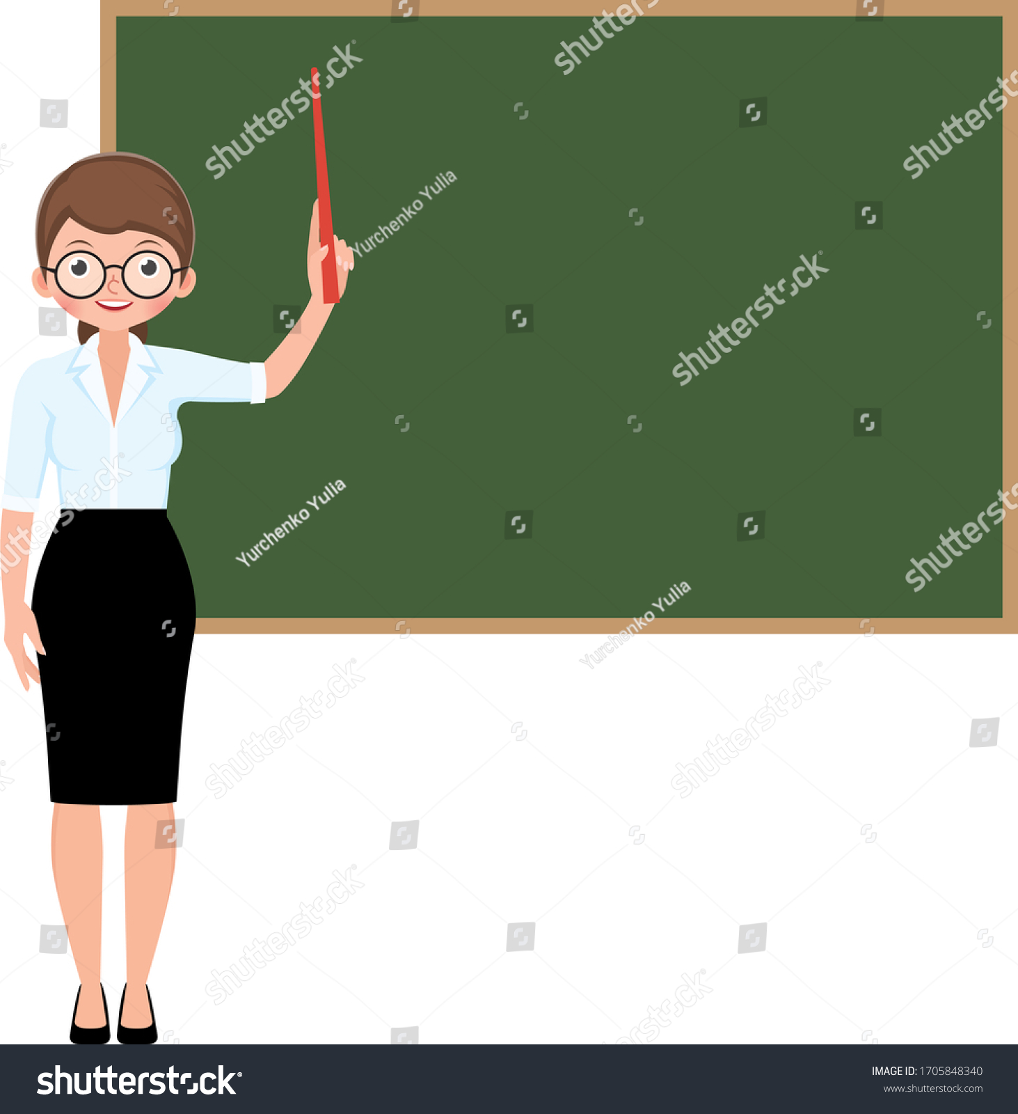 Cartoon Character Vector Woman Teacher School Stock Vector (Royalty ...