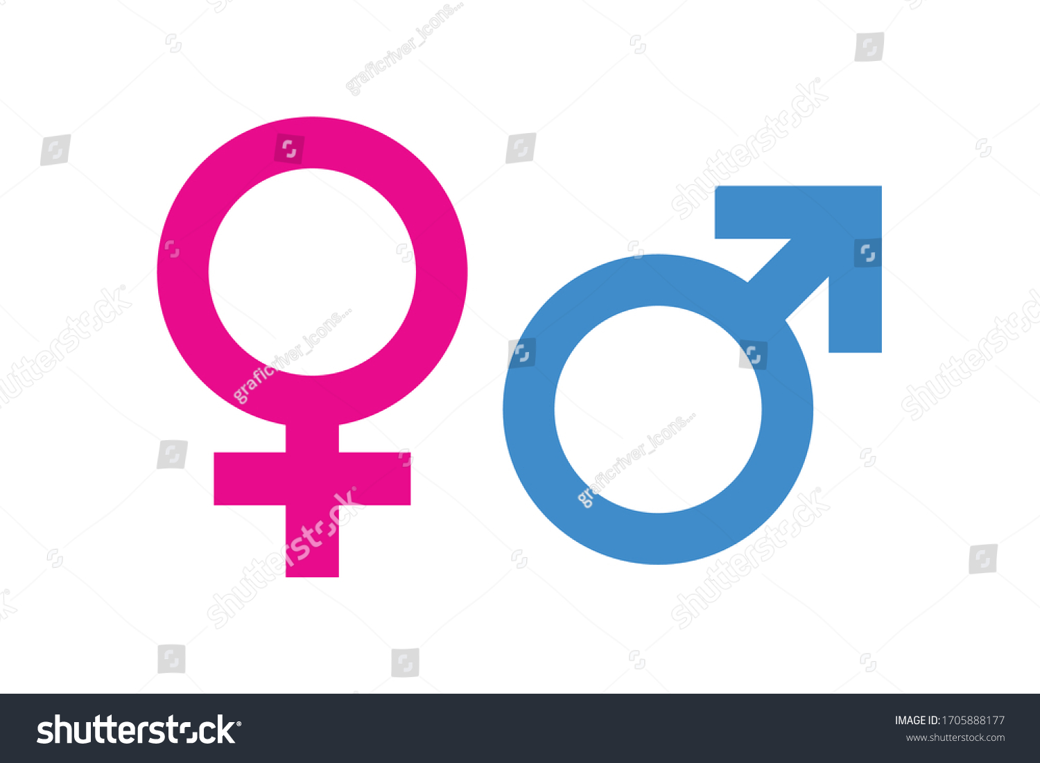 Gender Icon Pink Blue Symbol Male Stock Vector (Royalty Free ...