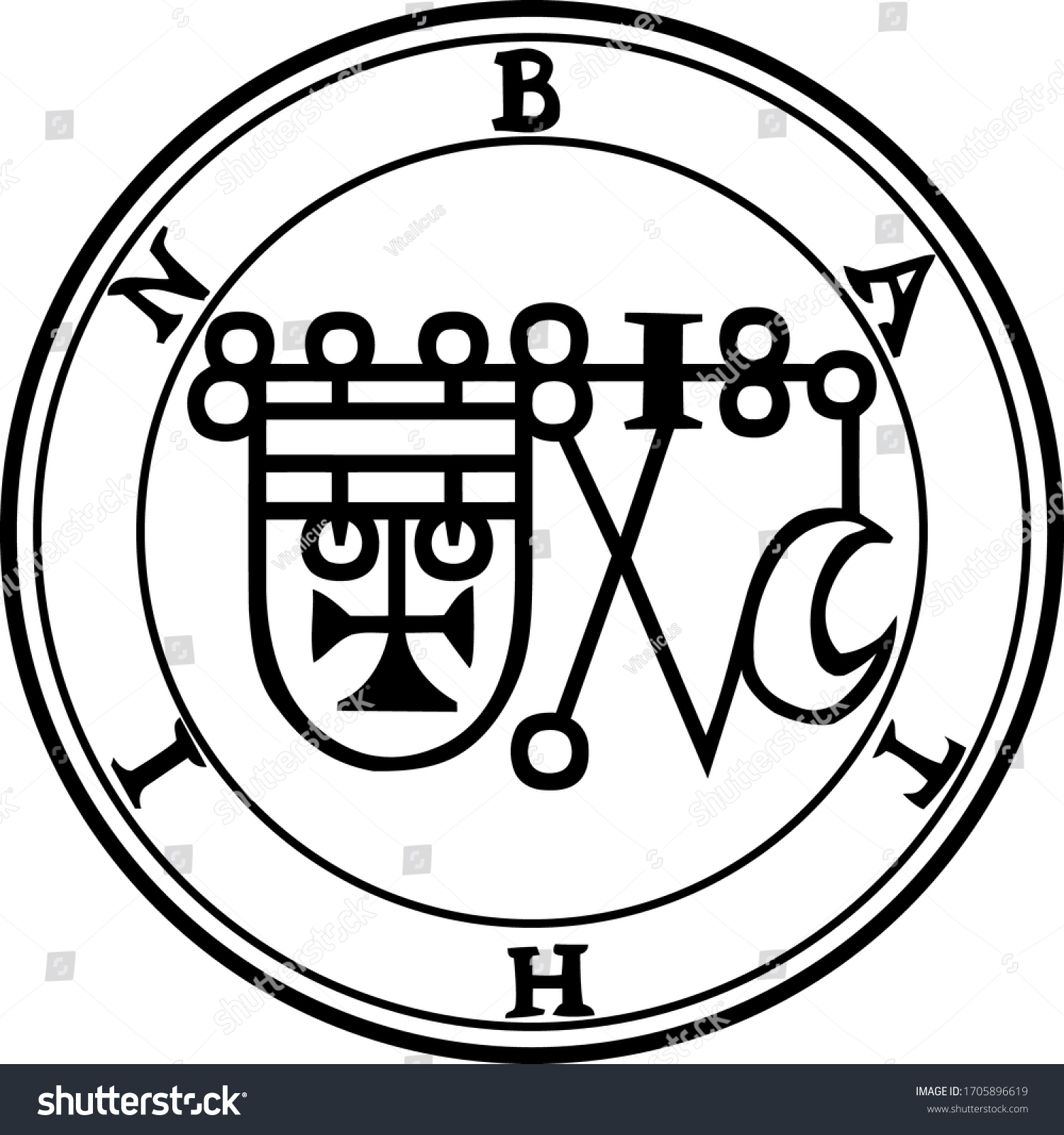 Sigil Bathin Goetia Demon Stock Vector (Royalty Free) 1705896619 ...