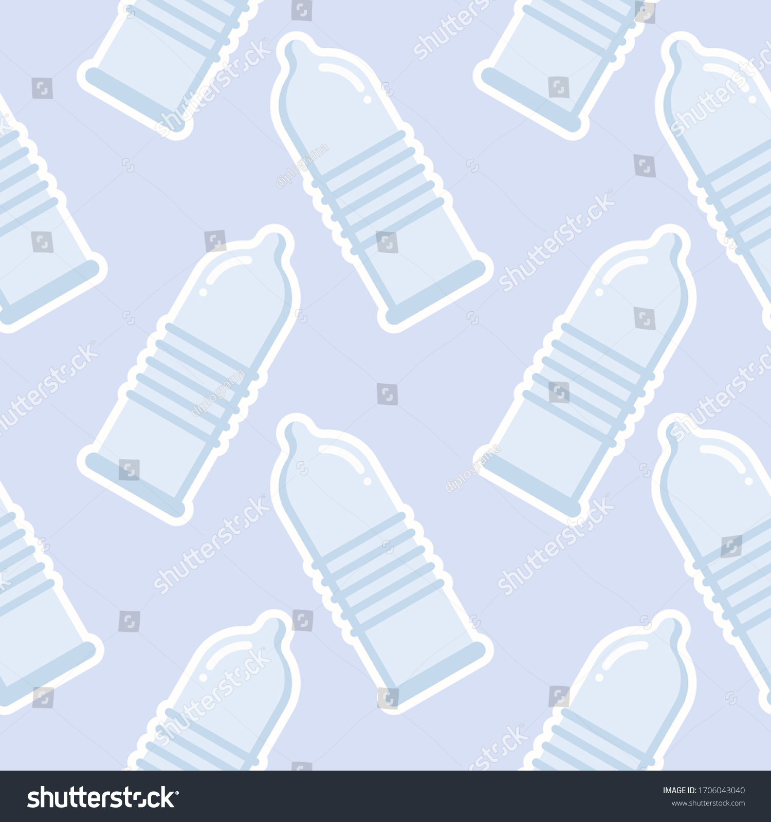 Condom Seamless Pattern Flat Design Stock Vector Royalty Free