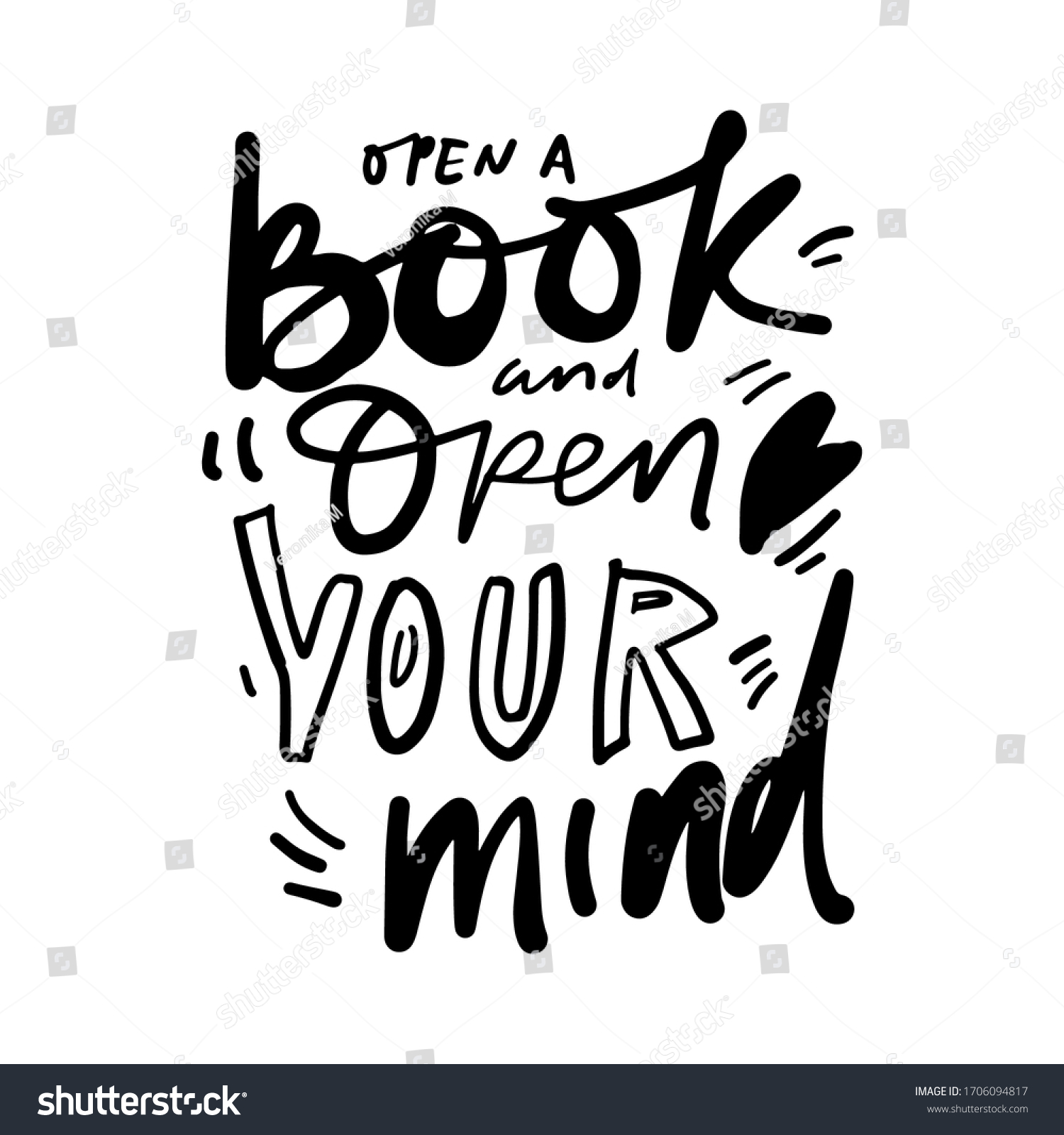 Open Book Open Your Mind Learn Stock Vector (Royalty Free) 1706094817 ...