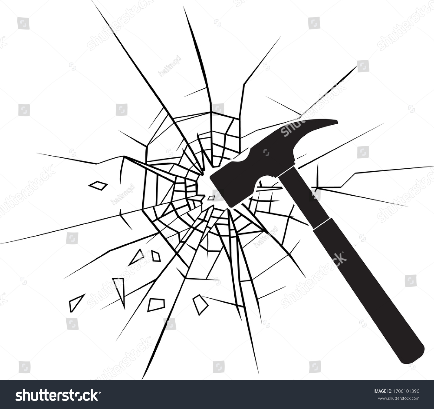 Emergency Hammer Break Glass Window Rescueemergency Stock Vector ...