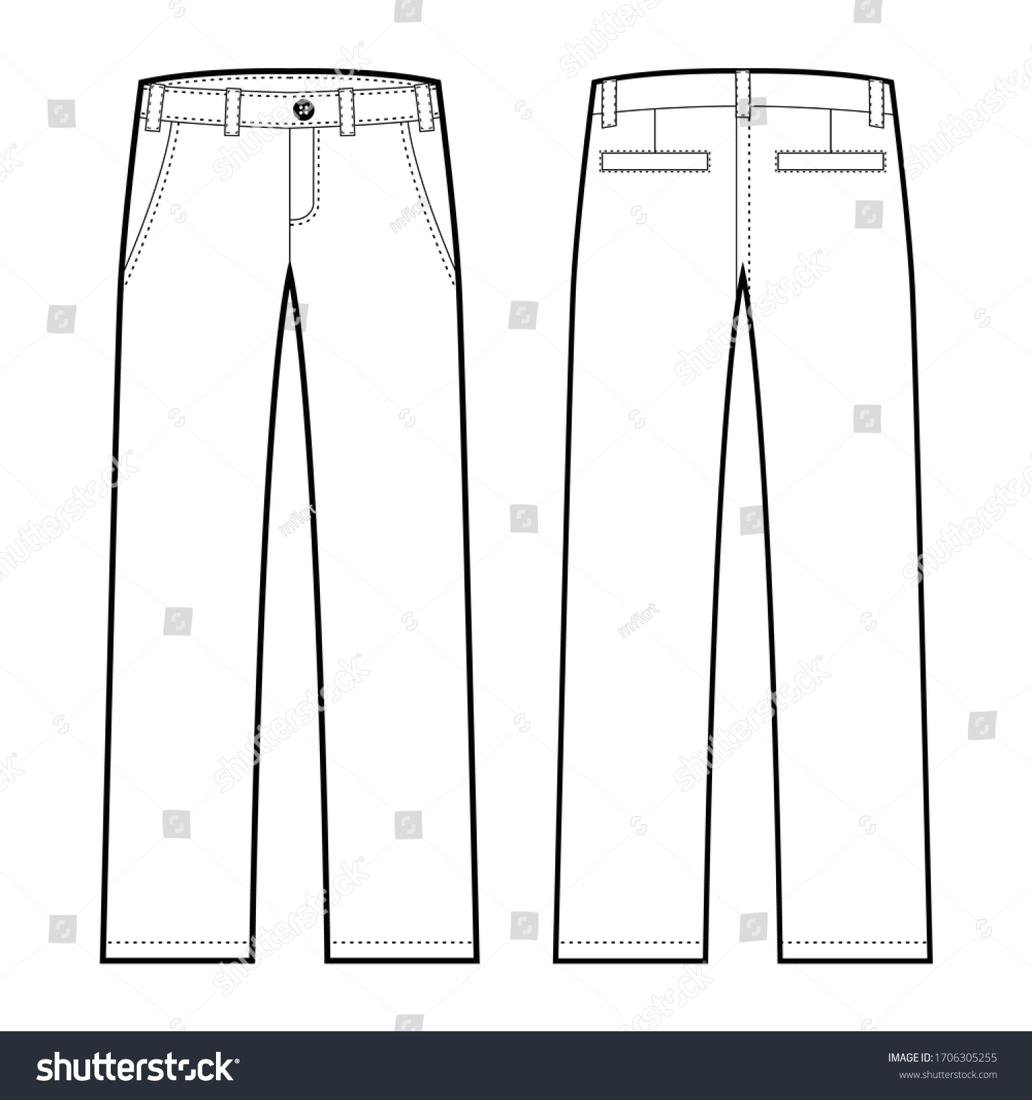 Long Pants Chinos Vector Illustration Flat Stock Vector (Royalty Free ...