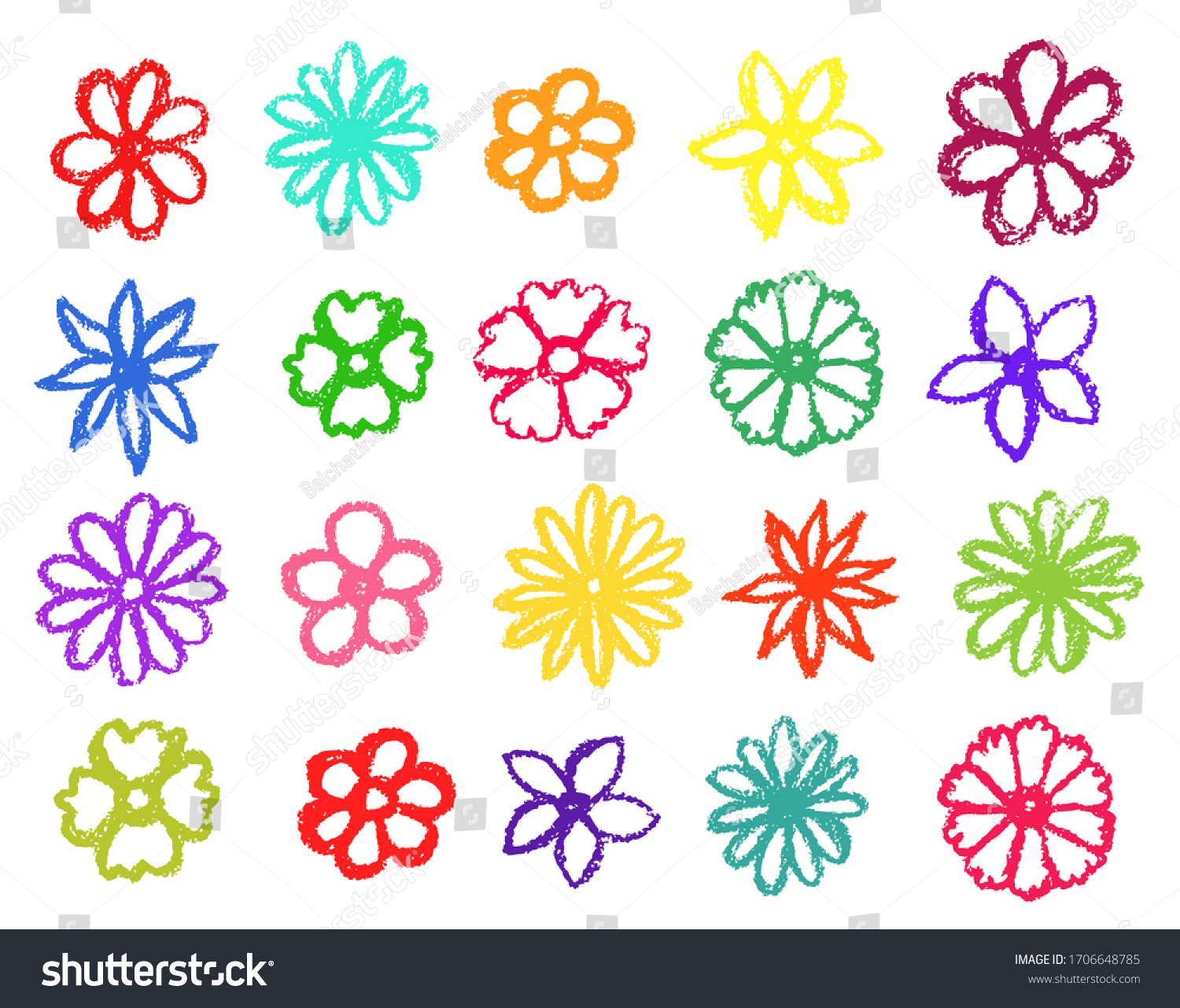 5,579 Crayon Flowers Stock Vectors, Images & Vector Art | Shutterstock