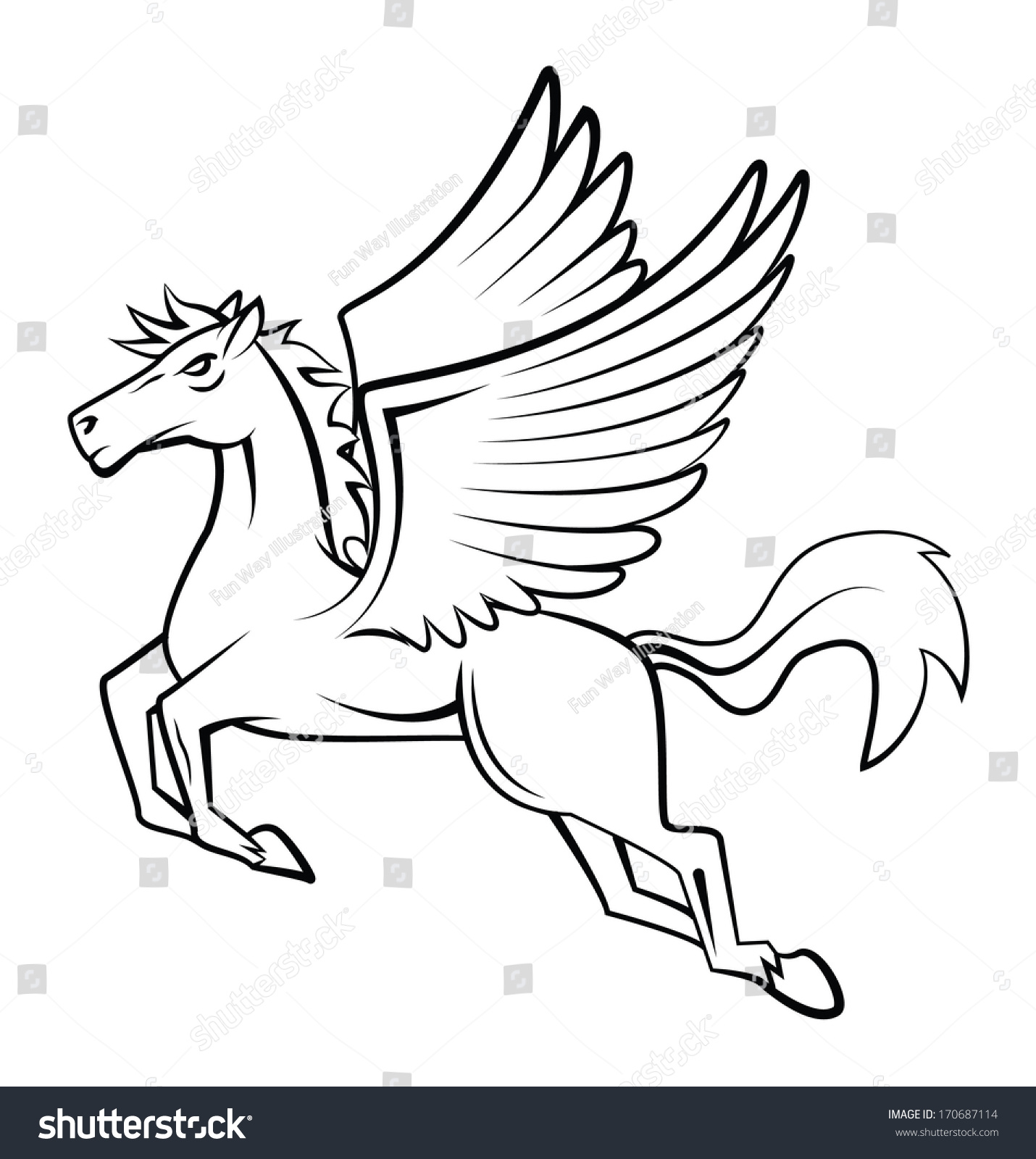 Раскраски раскраска крылатый конь