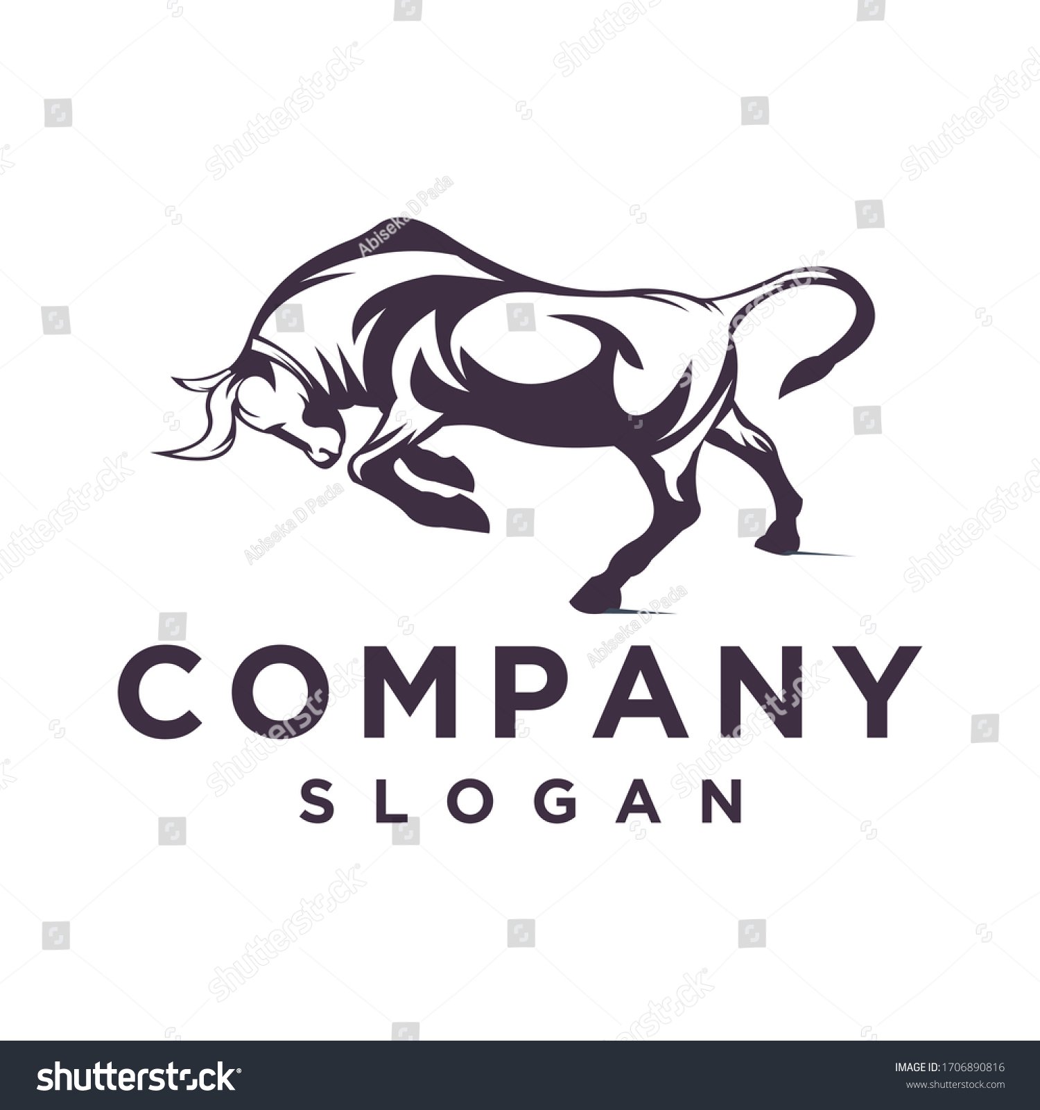 Simple Bull Logo Design Illustration Stock Vector (Royalty Free ...