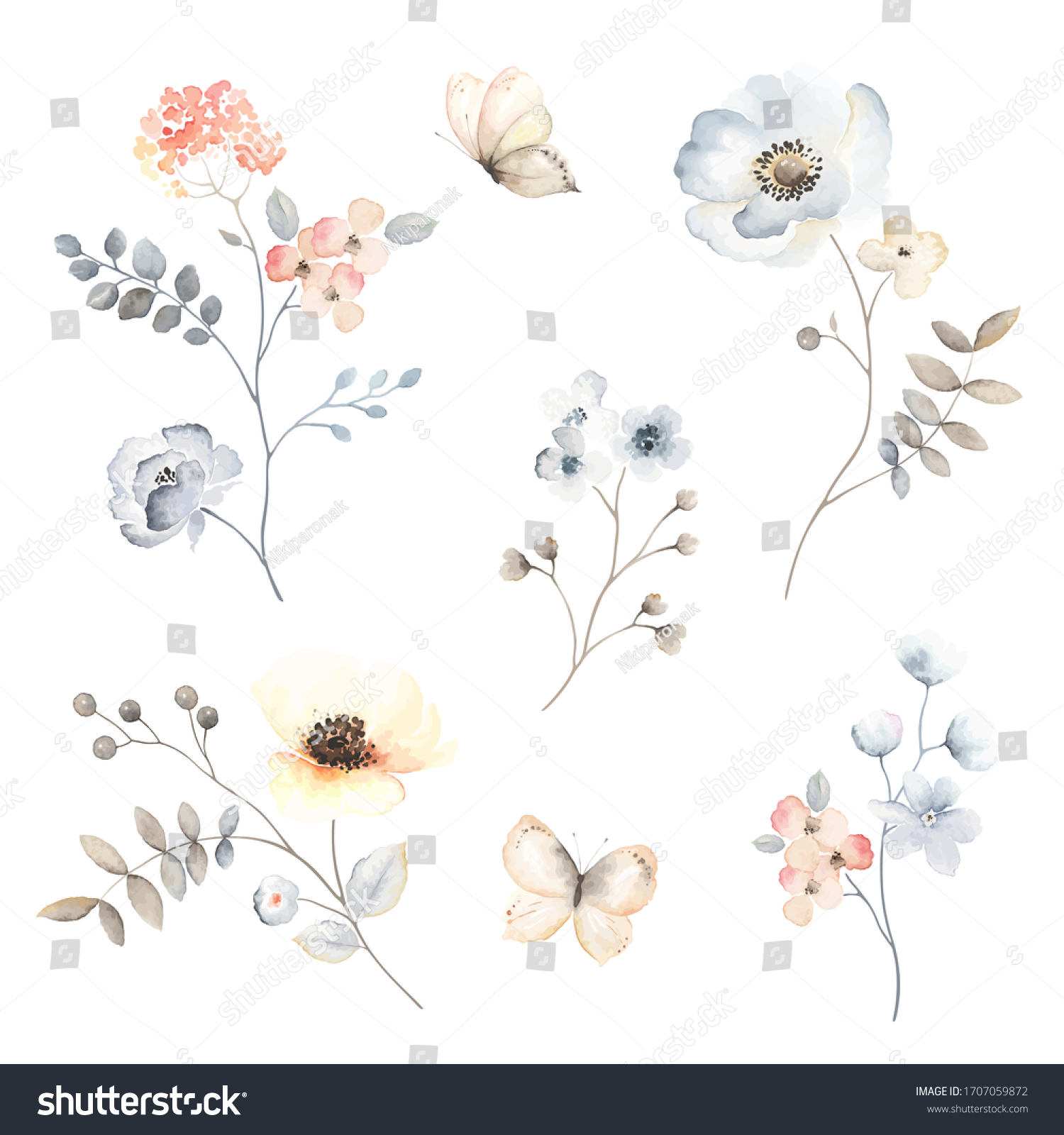 65,832 Floral Butterfly Watercolor Images, Stock Photos & Vectors ...