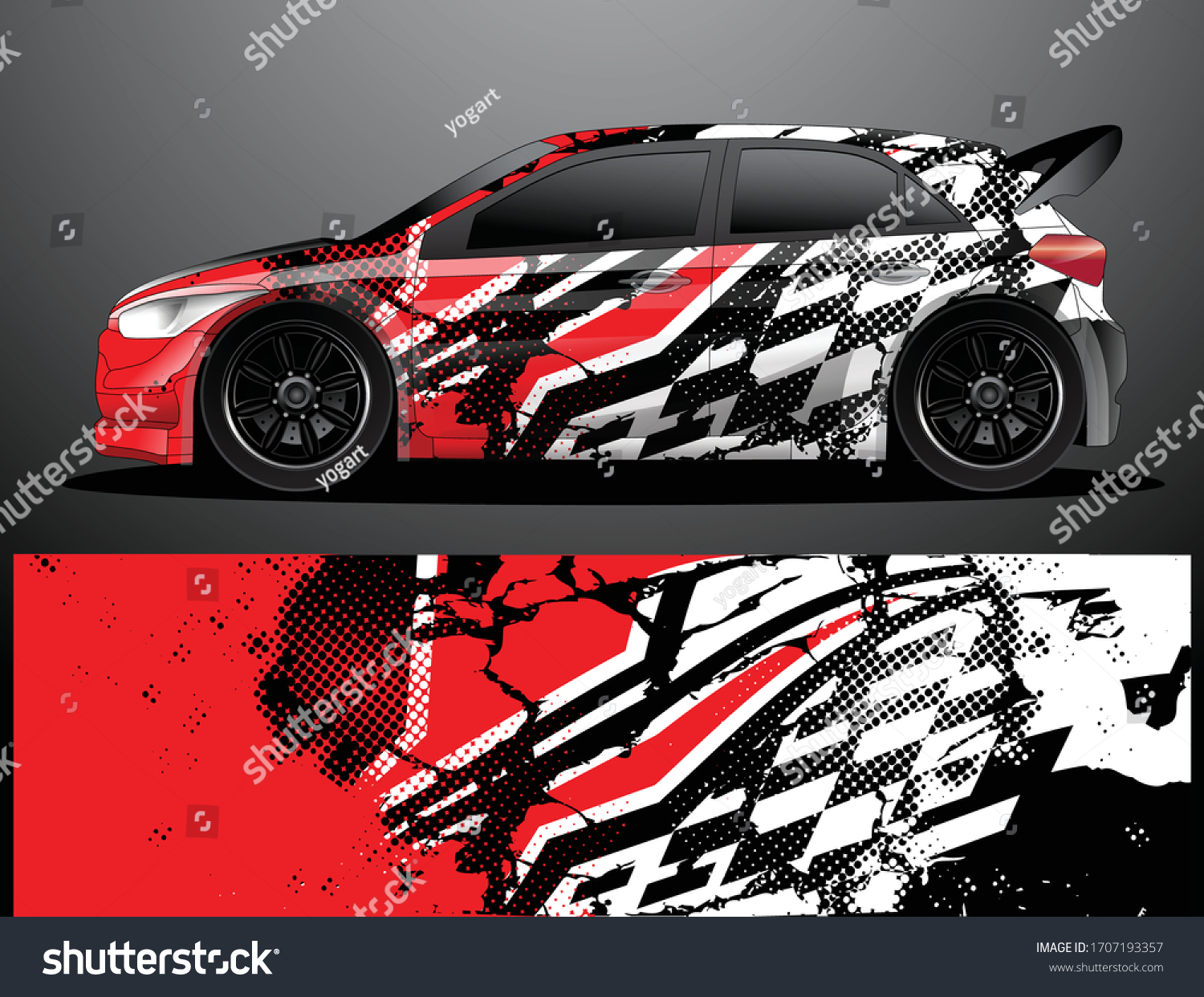 Rally Car Decal Graphic Wrap Vector Stock Vector (Royalty Free ...