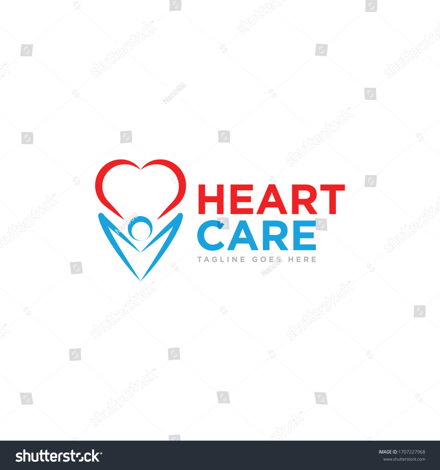 Heart Care Logo Design Vector Stock Vector (Royalty Free) 1707227968 ...