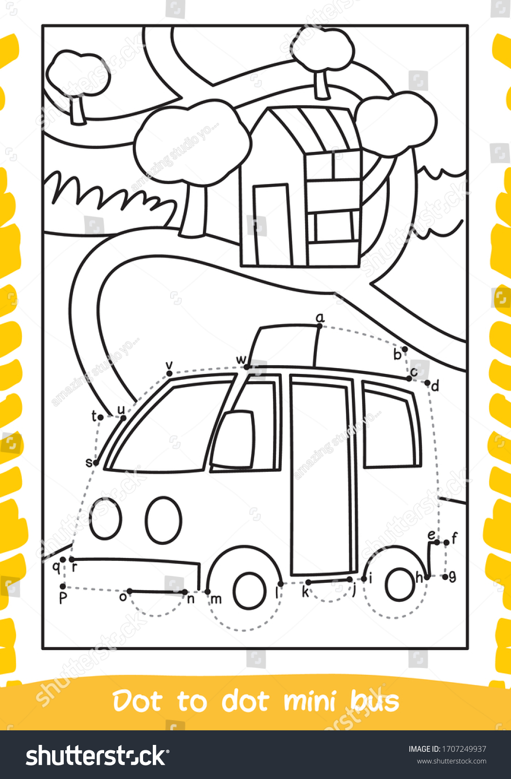 How Draw Bus Drawing Children Dot Stock Vector (Royalty Free ...