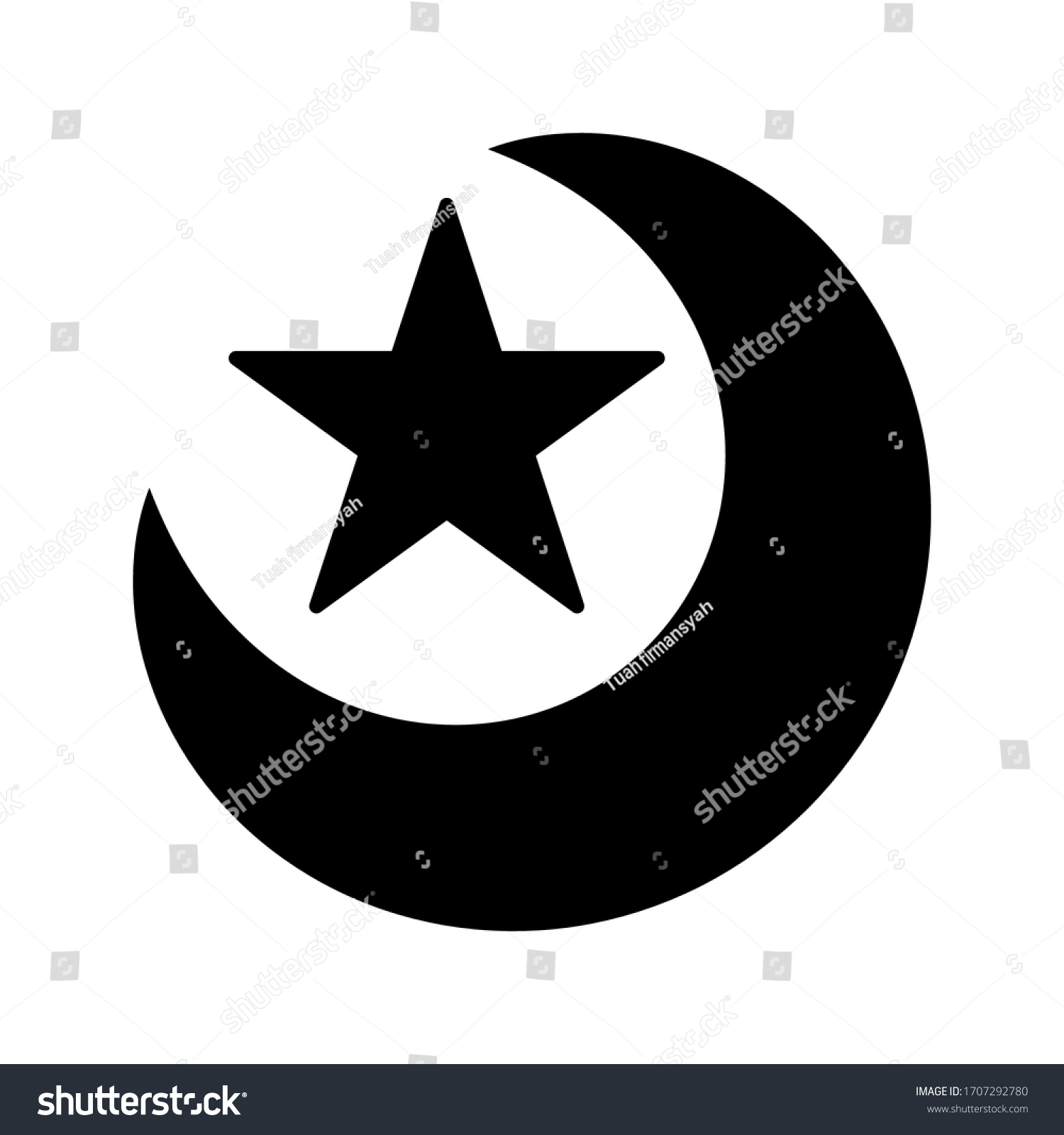 Islamic Icon Moon Stars Stock Vector (Royalty Free) 1707292780 ...