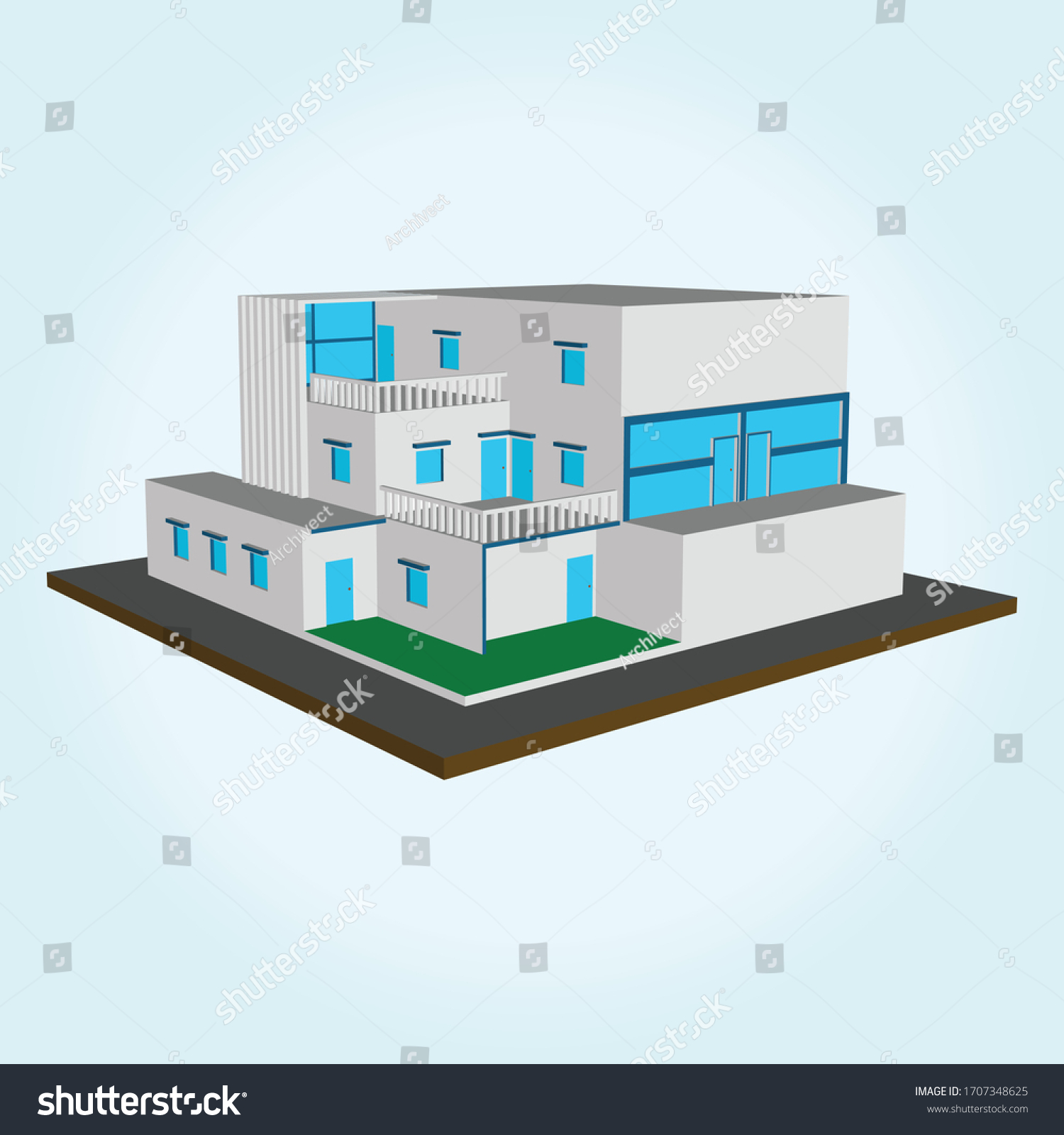 3d Houses Homes Residential Real Estate Stock Vector (Royalty Free ...