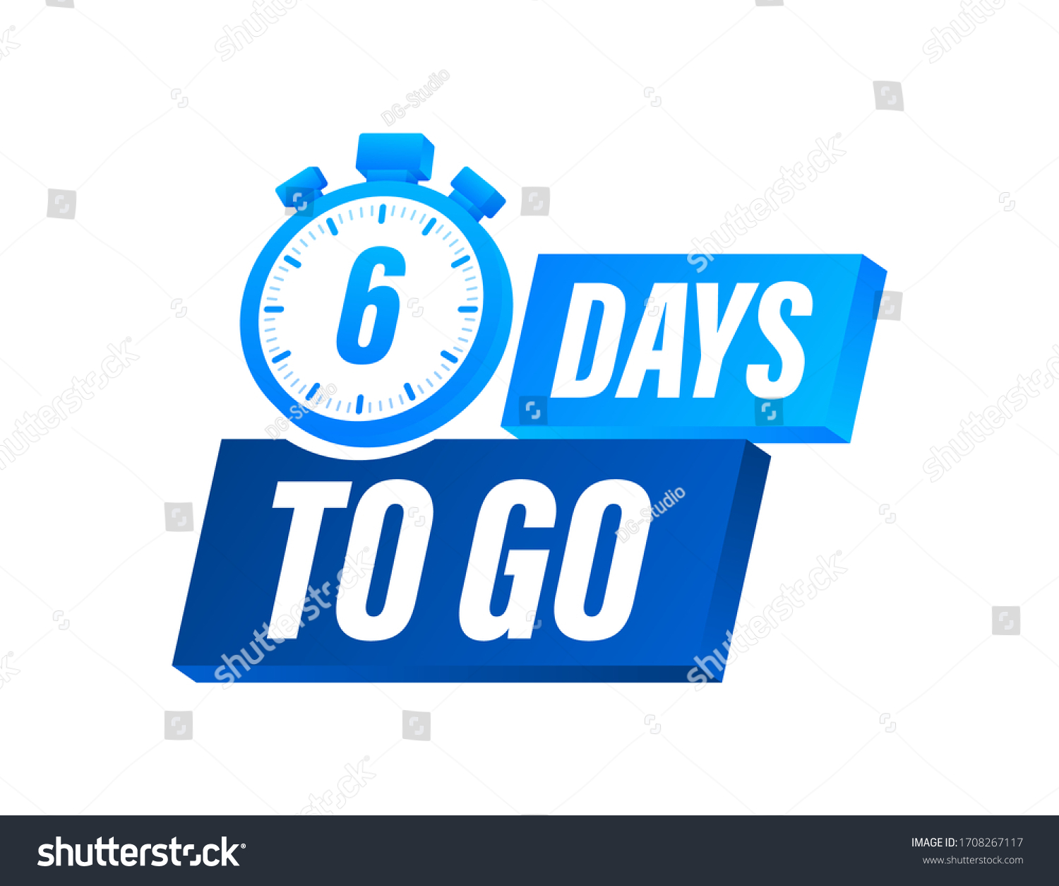 6 Days Go Countdown Timer Clock Stock Vector (Royalty Free) 1708267117 ...