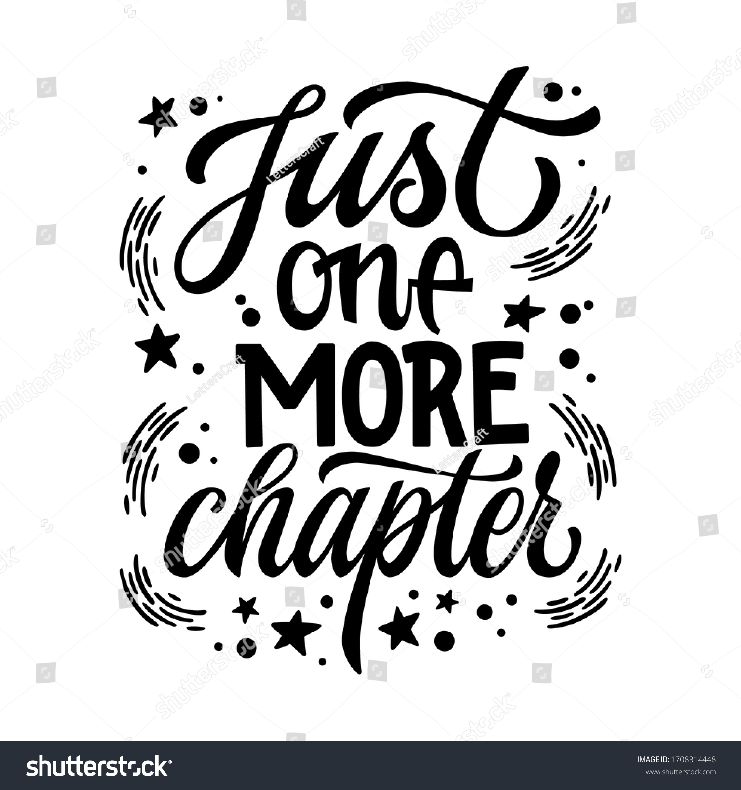 Just One More Chapter Motivation Lettering Stock Vector (Royalty Free ...