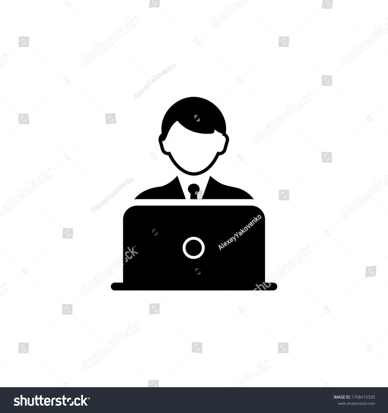 Blogger Laptop Icon Black Simple Design Stock Vector (Royalty Free ...