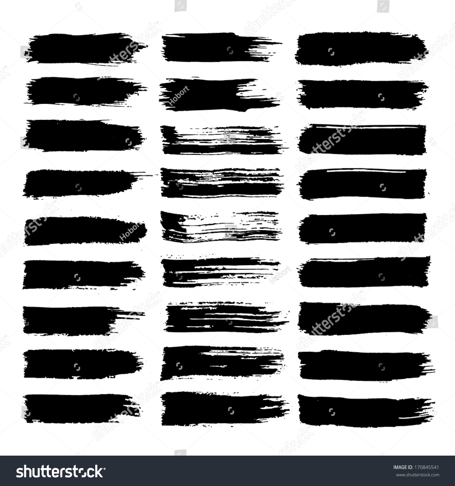 Vector Set Grunge Brush Strokes Black Stock Vector (Royalty Free ...