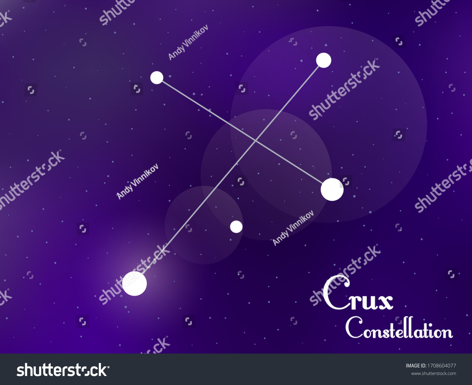 Crux Constellation Starry Night Sky Cluster Stock Vector Royalty Free Shutterstock