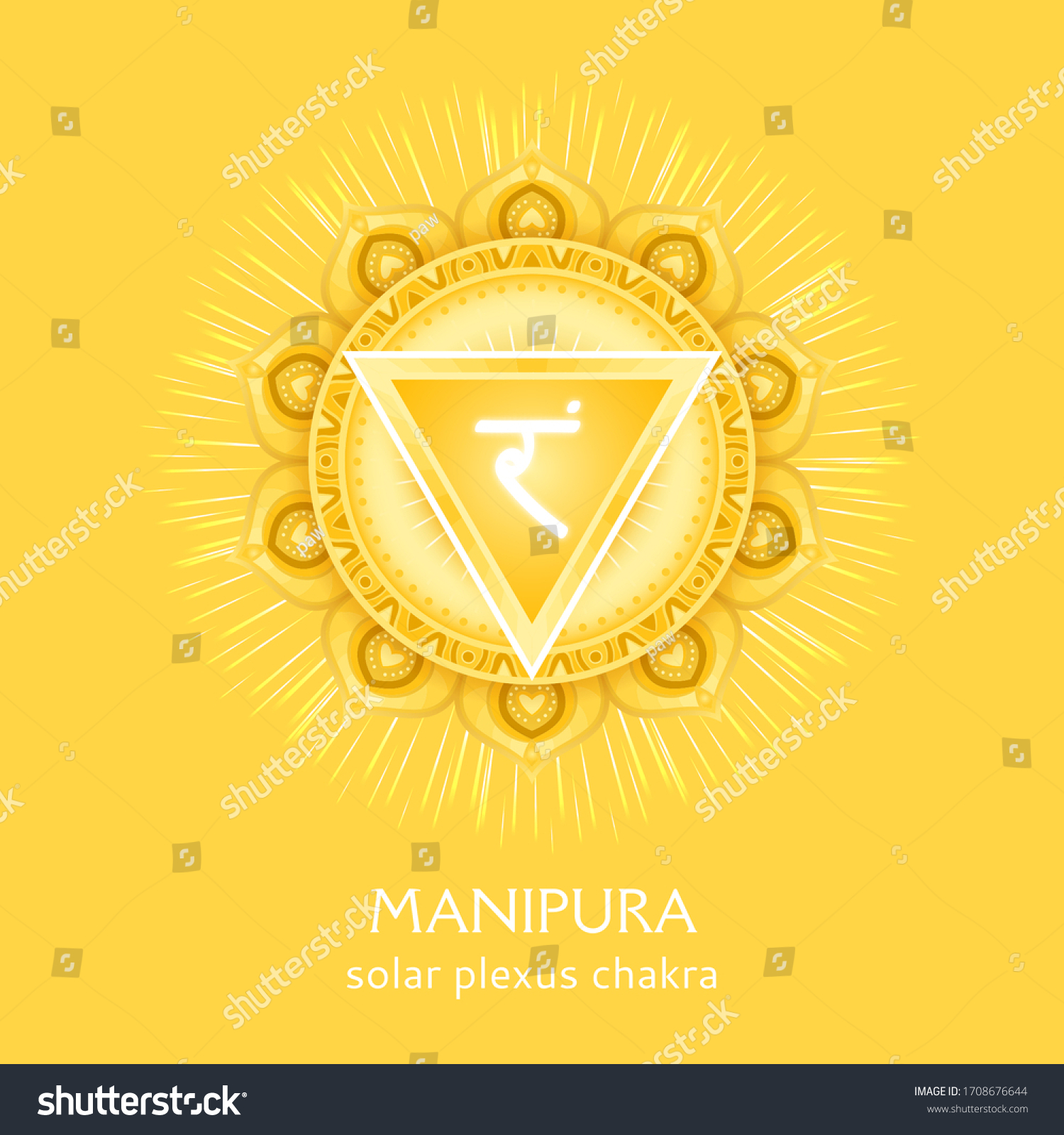 Manipura Solar Plexus Chakra Symbol Colorful Stock Vector (Royalty Free ...