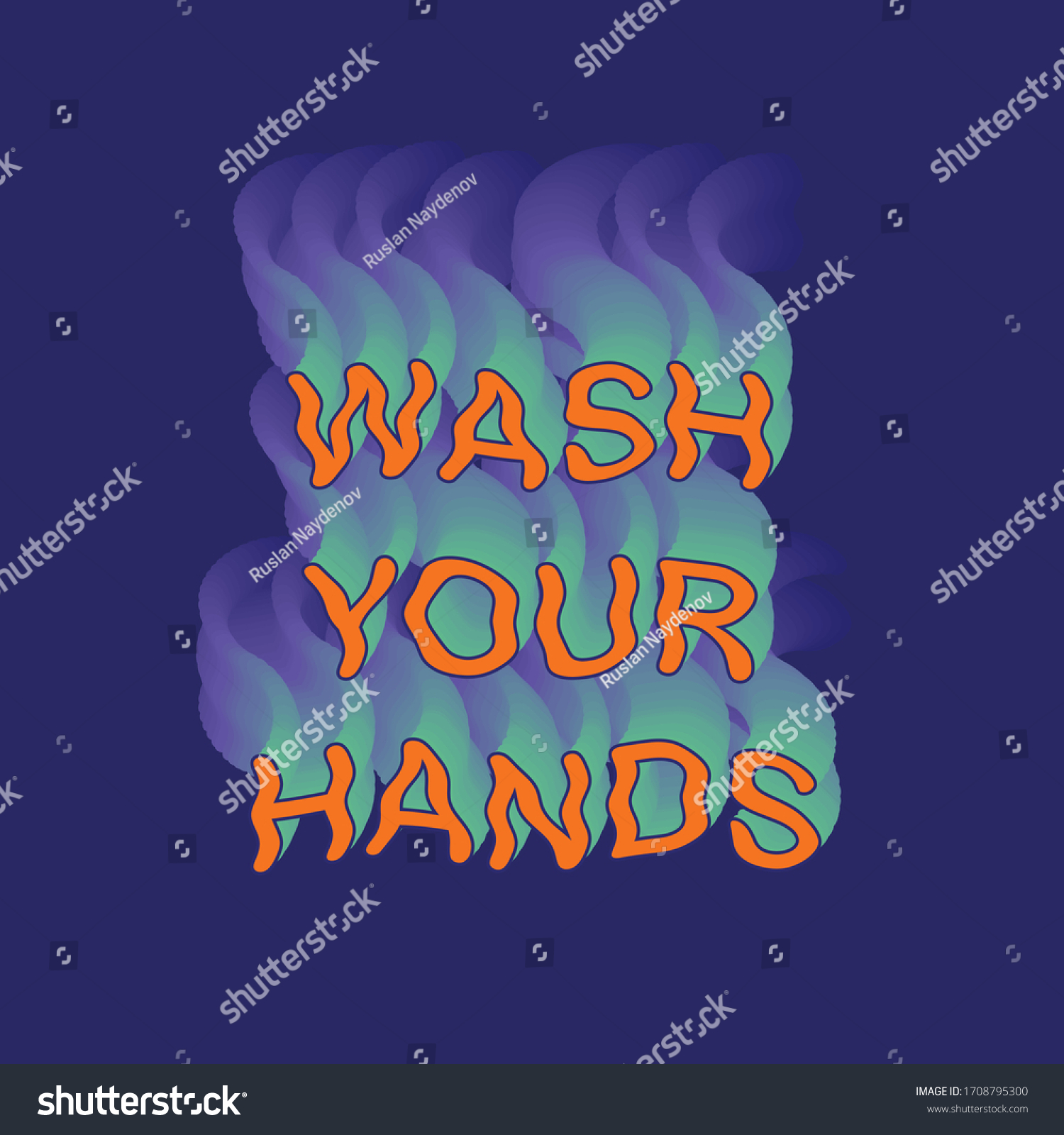 Wash Your Hands Word Lettering Design Stock Vector (Royalty Free ...