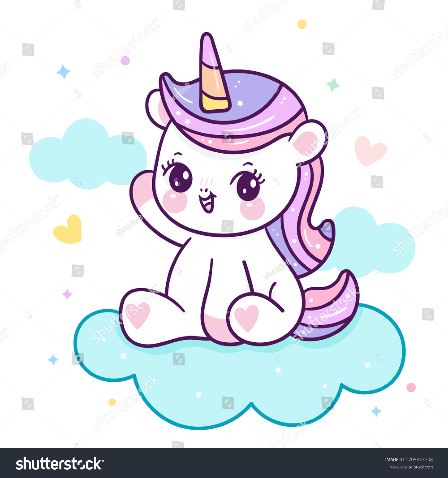 Cute Unicorn Vector Pony Child Cartoon Stock Vector (Royalty Free ...
