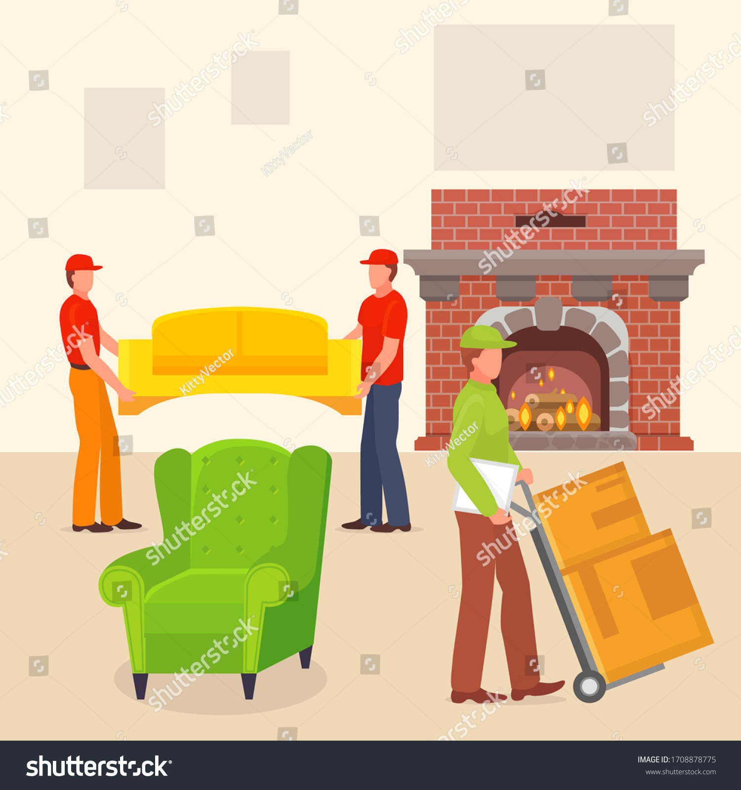 Loader Make Move Stuff House Character Stock Vector Royalty Free 1708878775 Shutterstock 9846