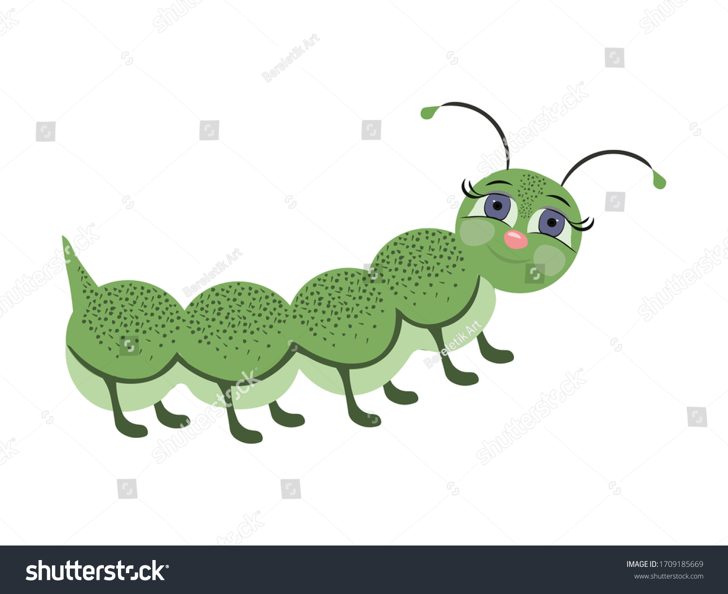 Cute Caterpillar Vector Illustration Funny Cartoon Stock Vector ...