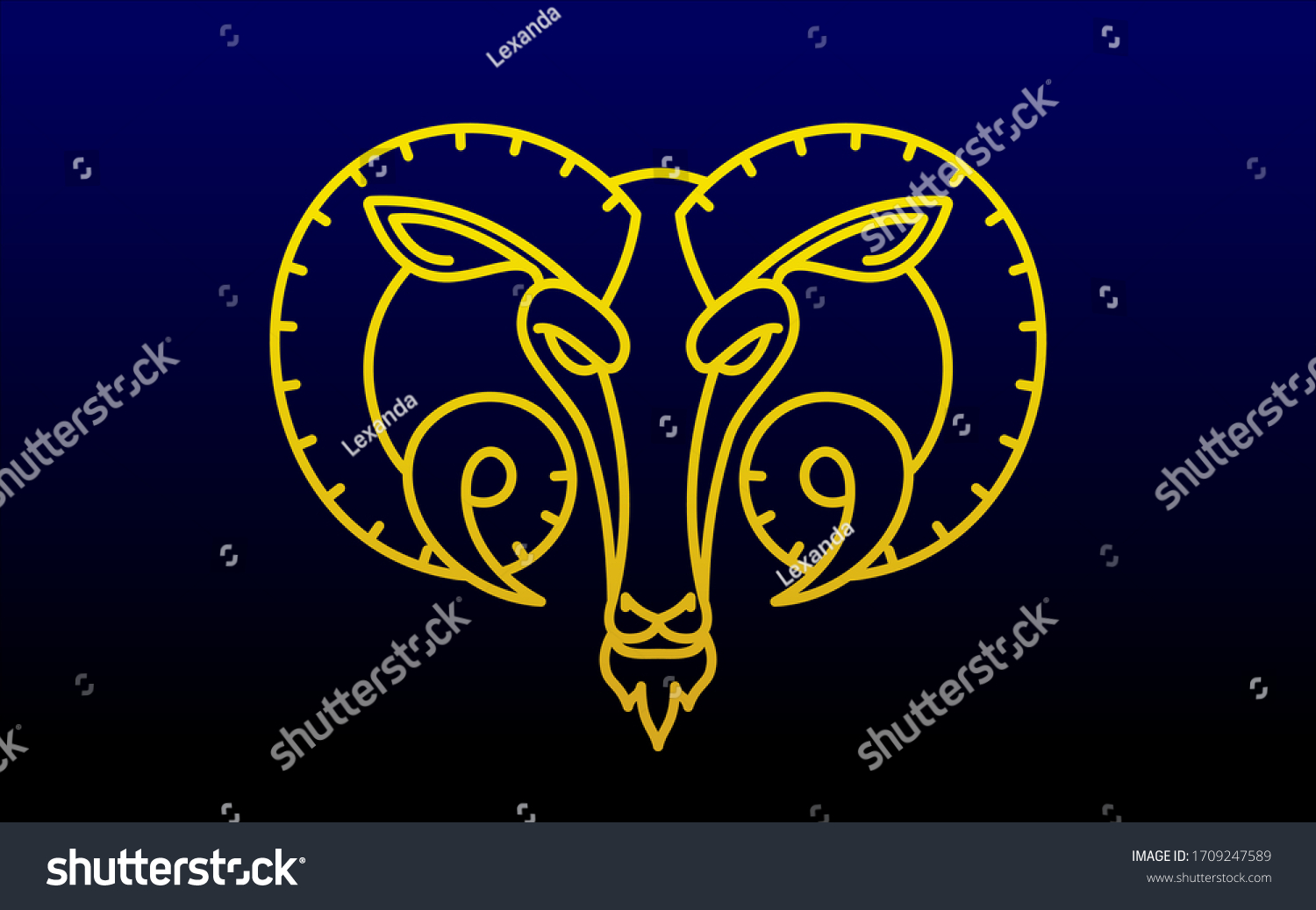 Aries Star Sign Ram Astrological Symbol Stock Vector (Royalty Free ...