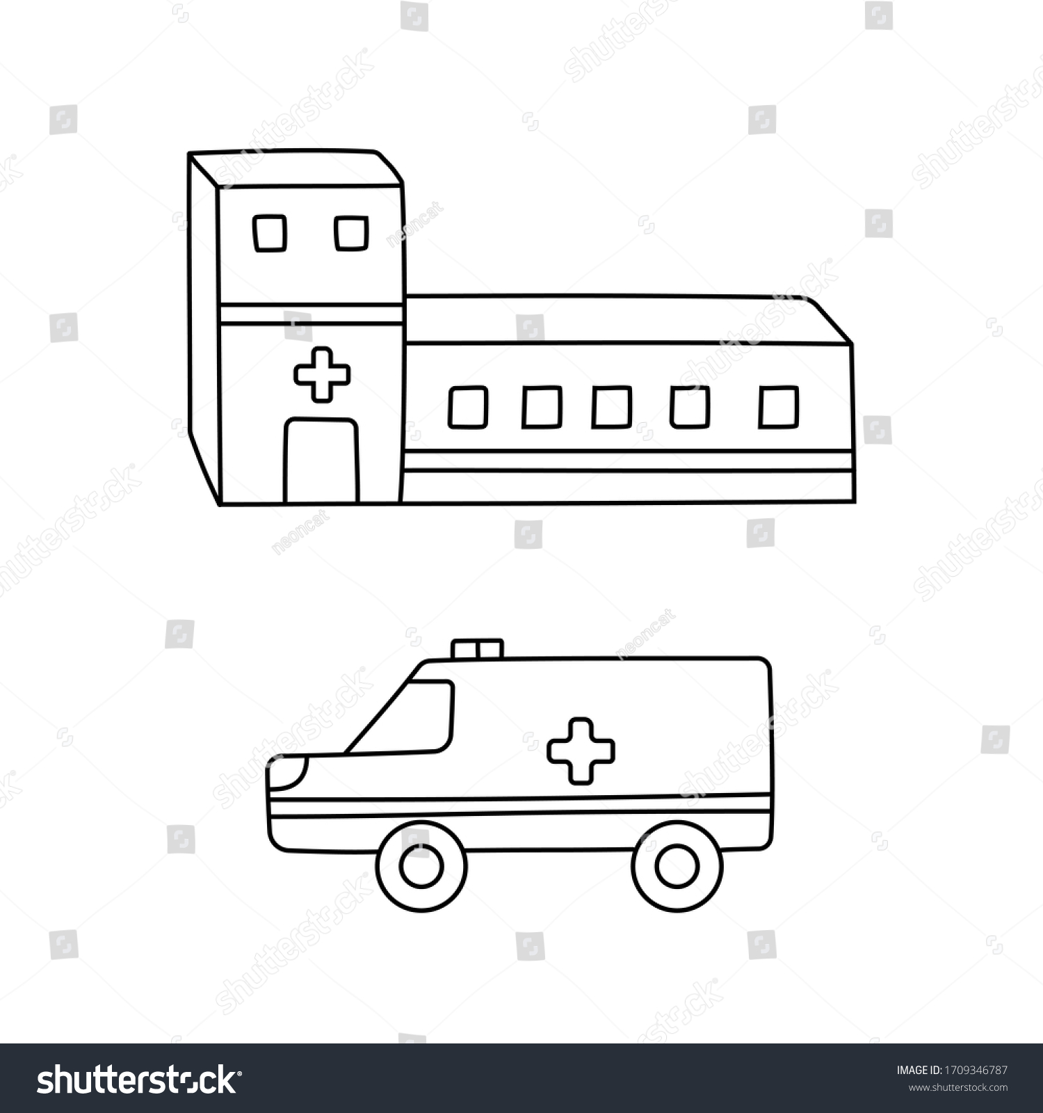 Hospital Ambulance Vector Illustration Stock Vector (Royalty Free ...