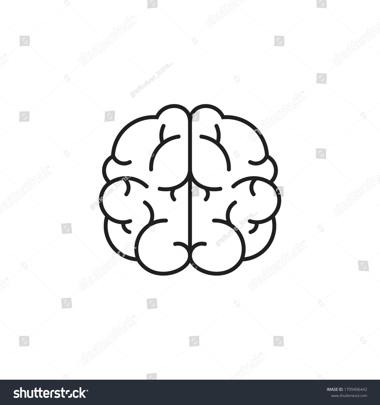 Human Brain Vector Icon Illustration Brain Stock Vector (Royalty Free ...