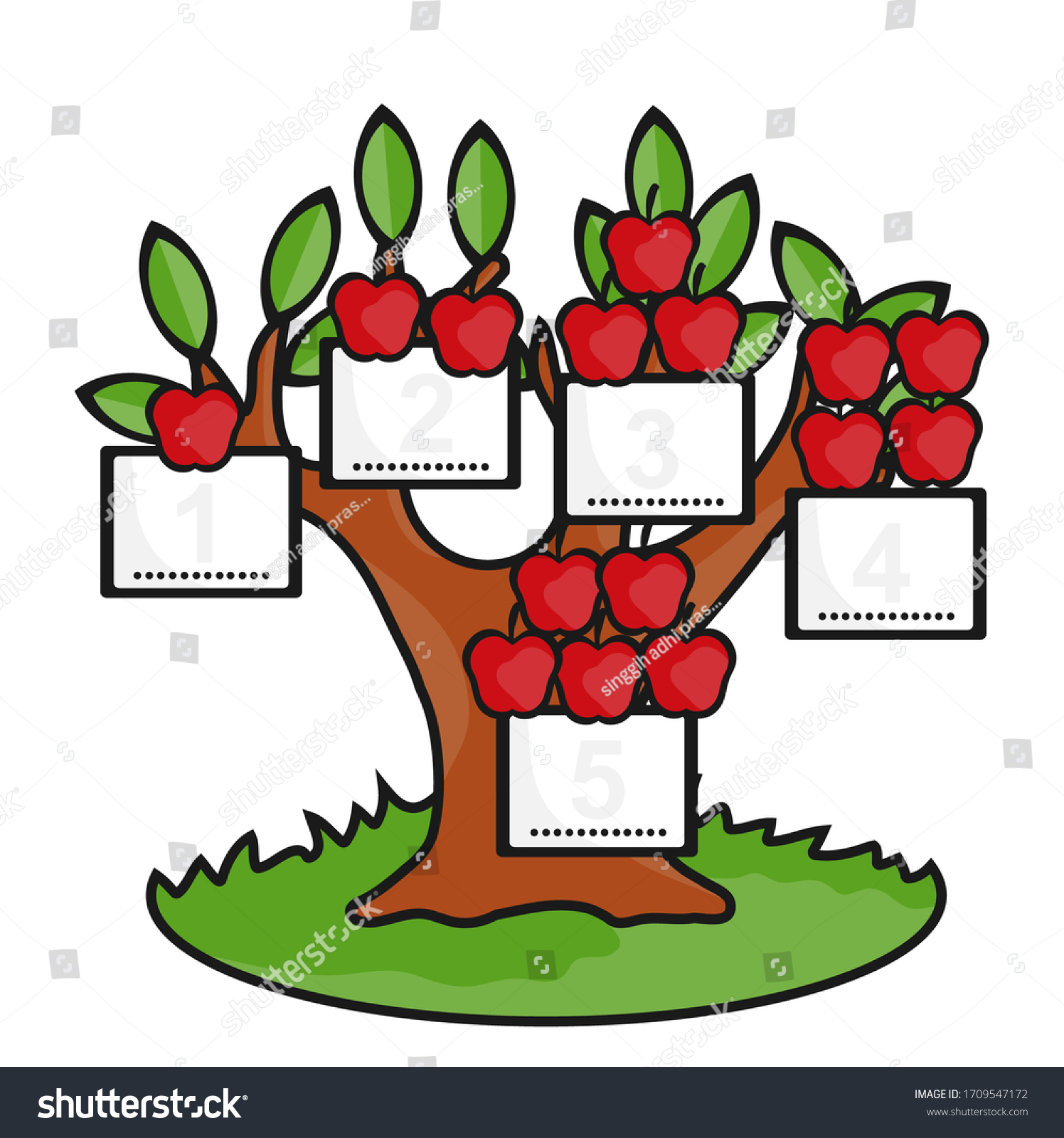 Apple Number Counting 15 Vector Illustration Stock Vector (Royalty Free ...