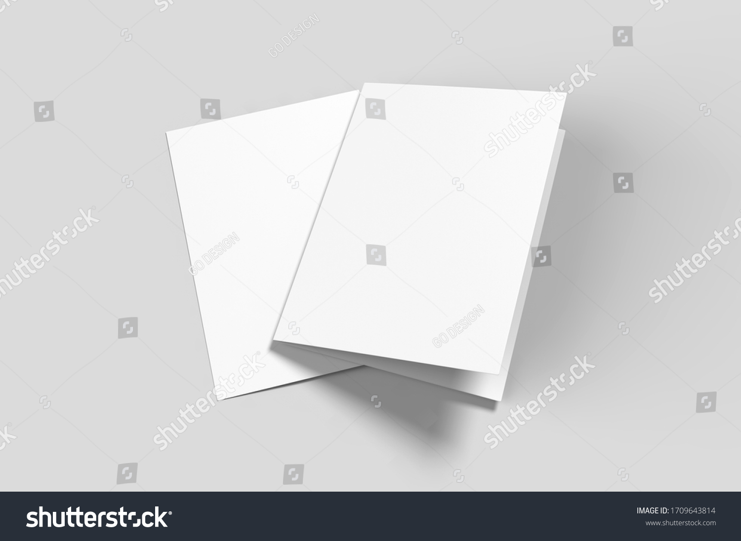 Blank Half Fold Brochure Template Mock Stock Illustration 1709643814 ...