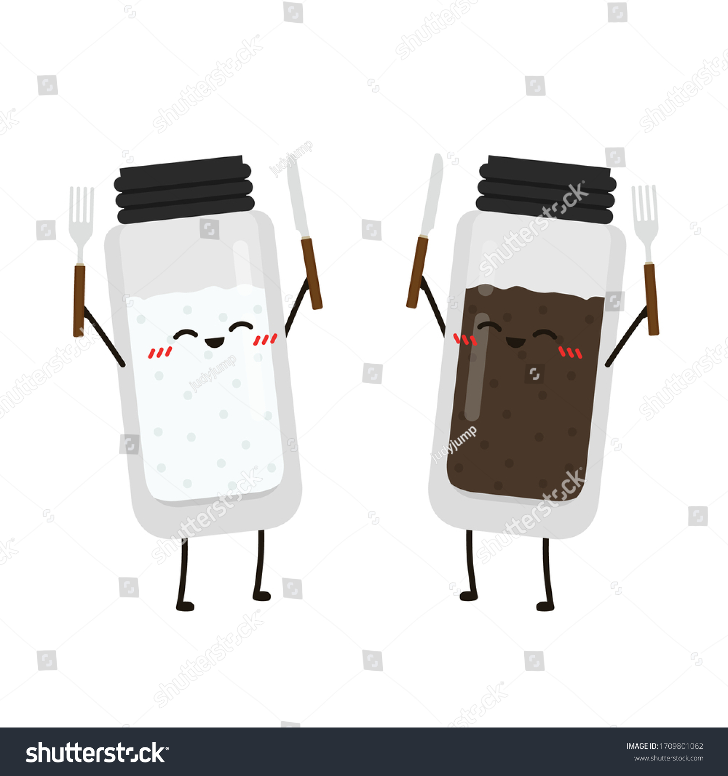 Salt Pepper Character Salt Pepper Vector Stock Vector (Royalty Free ...