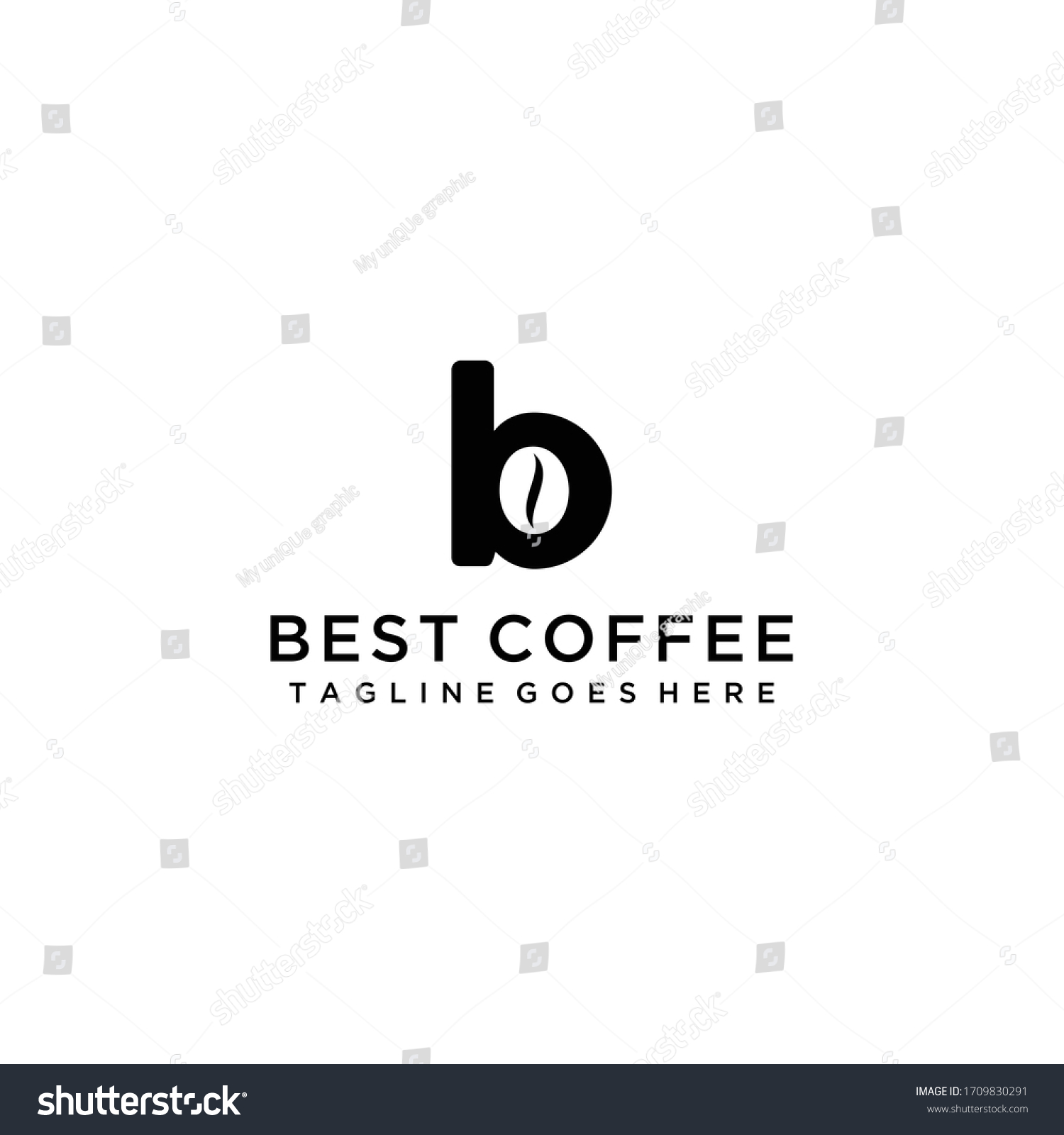 Creative Modern Sign B Coffee Bean Stock Vector (Royalty Free ...