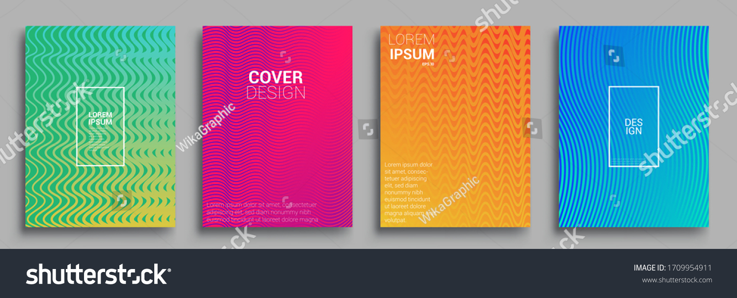 Minimal Covers Design Geometric Halftone Gradients Stock Vector 